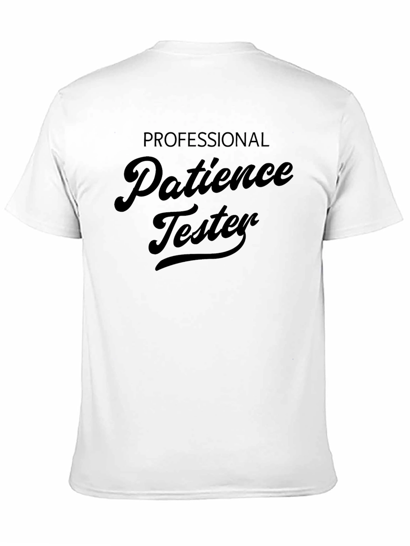 Black Patience Tester Graphic Tee - Humorous Novelty Shirt view 11