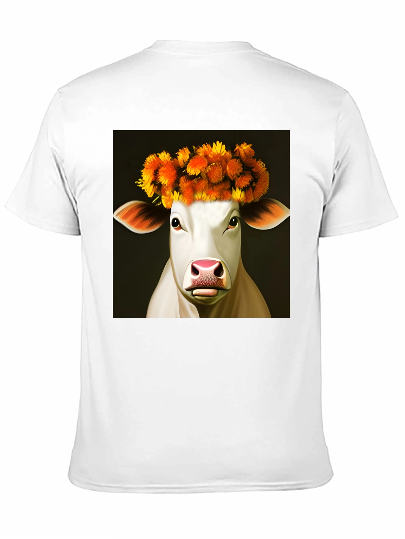 Black Cow with Flower Crown Graphic Tee - Black view 11