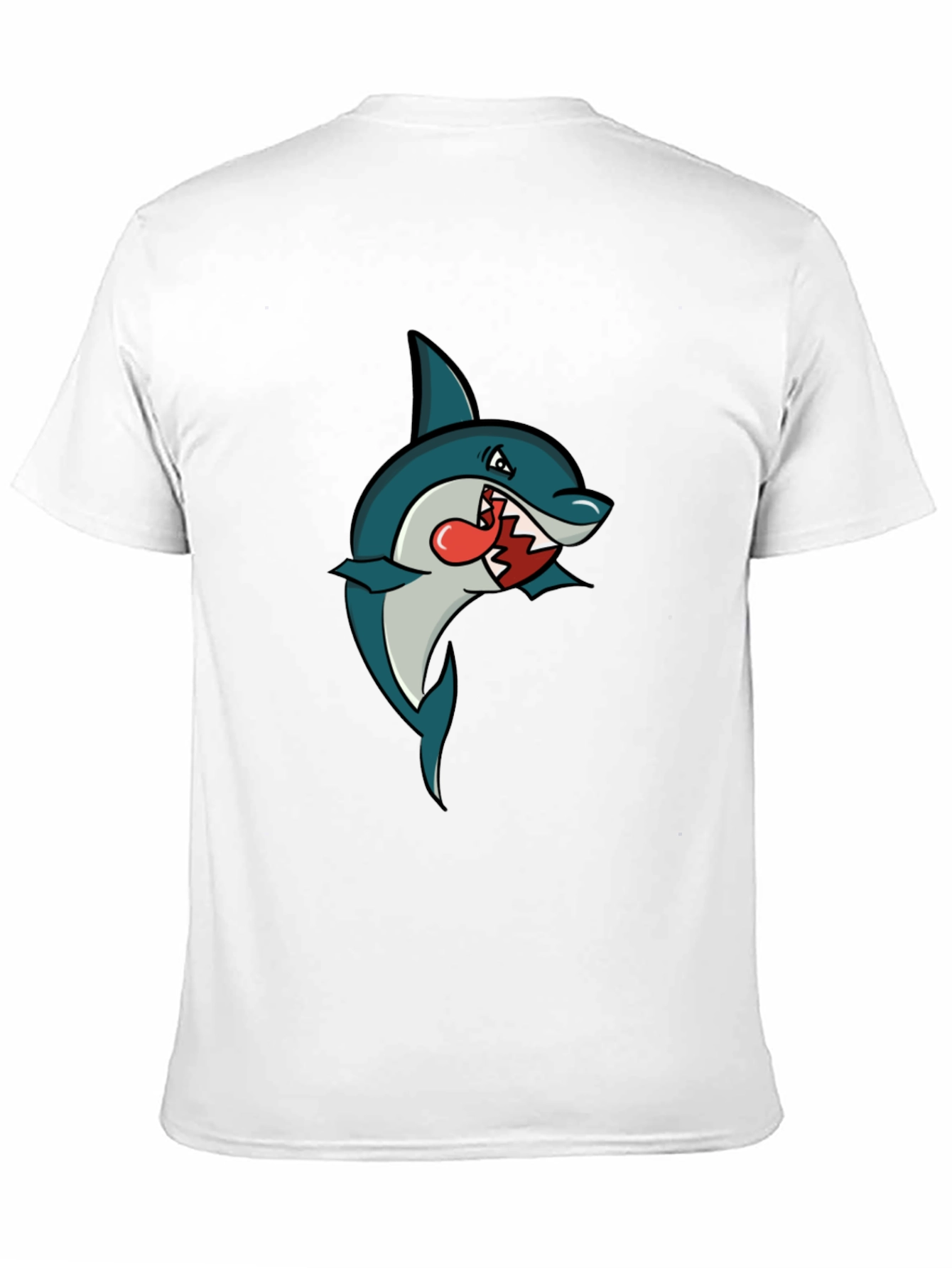 Black Shark Cartoon Graphic Tee - Men's Black T-Shirt view 11
