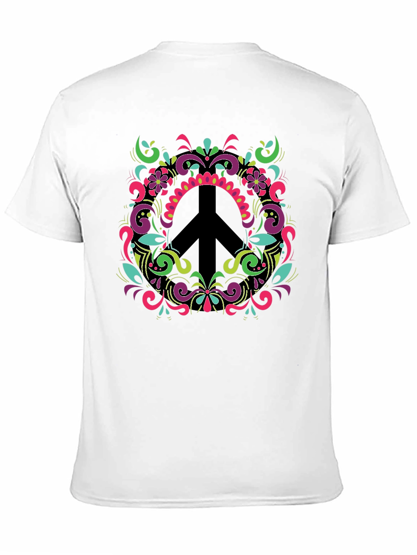 Black Groovy Peace Sign T-Shirt view 11