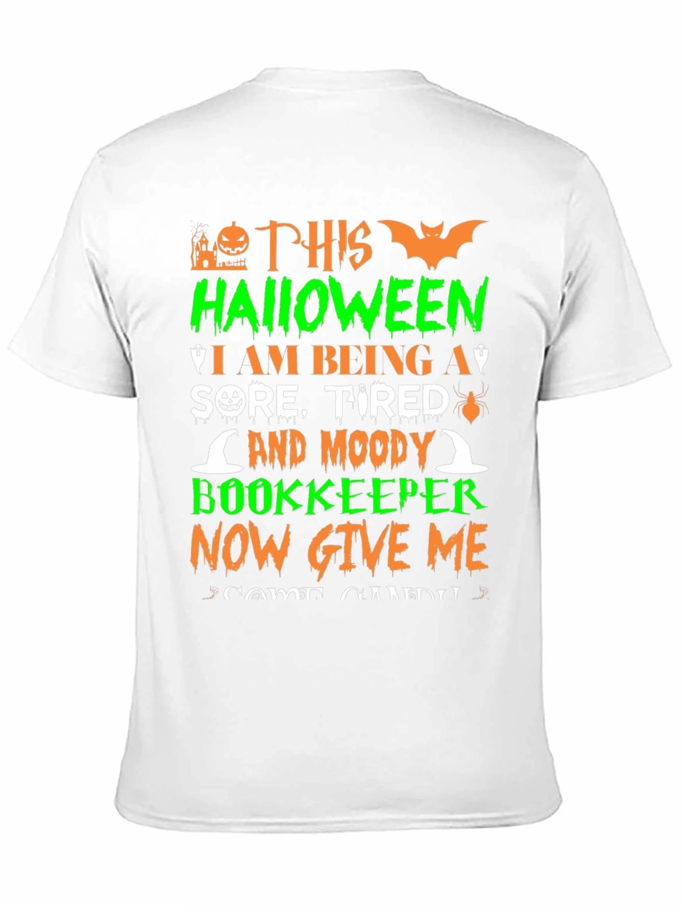Black Halloween Bookkeeper T-Shirt view 11
