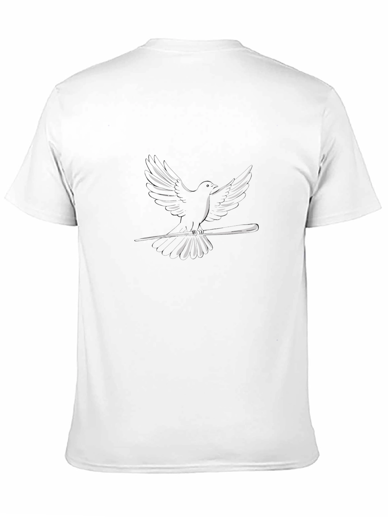 Black Dove on Branch Graphic Tee - Casual Black T-Shirt view 11
