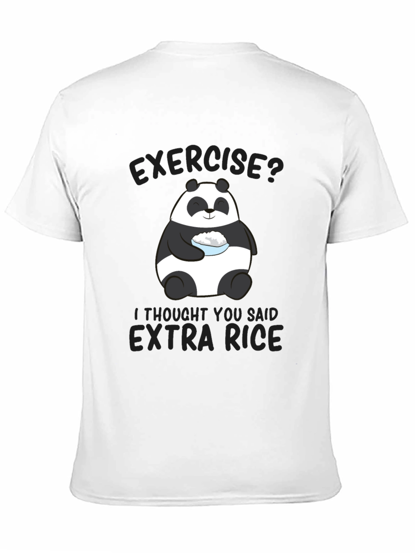 Black Exercise? Extra Rice Panda Graphic T-Shirt view 11