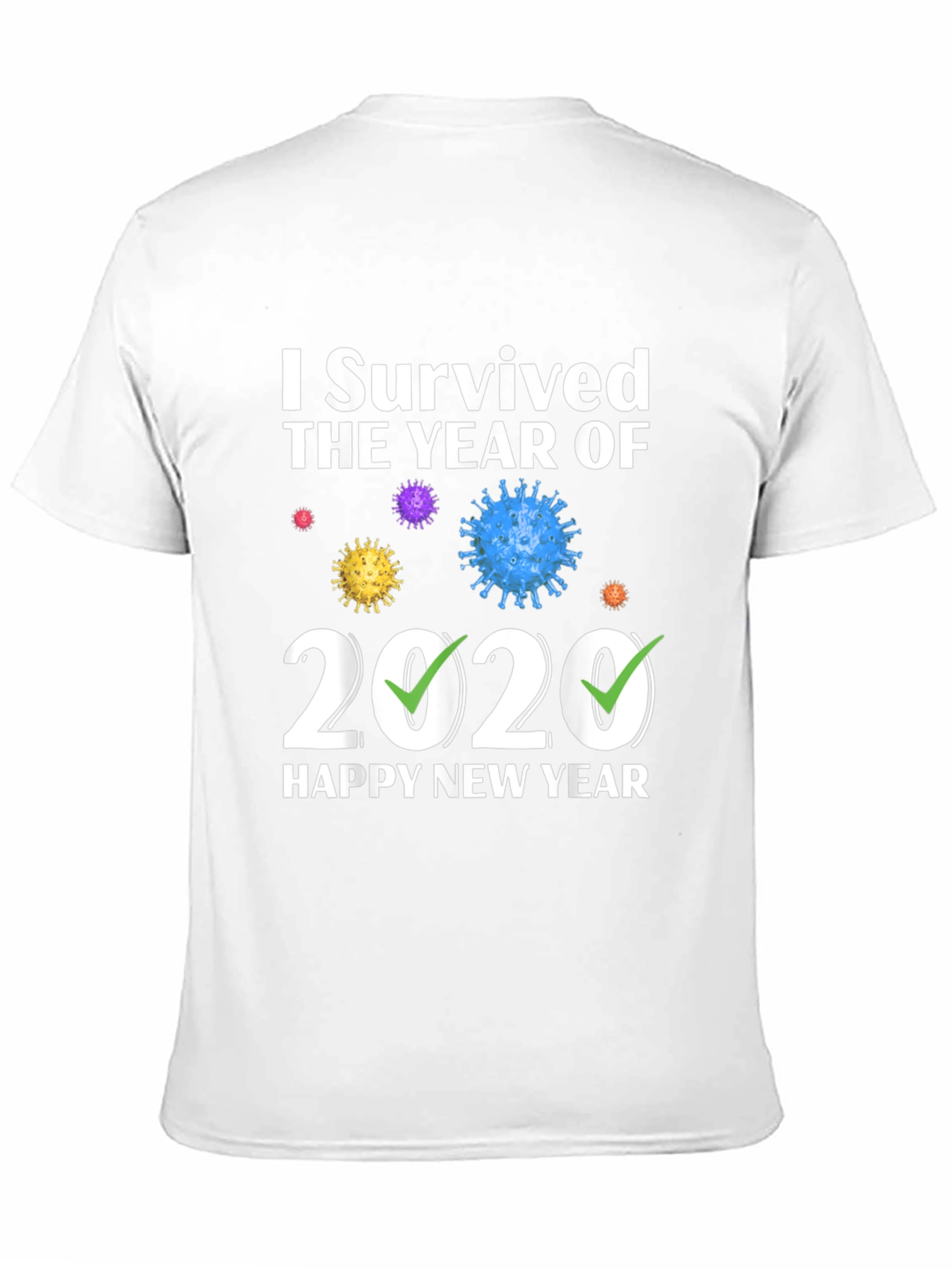 Black I Survived 2020 Happy New Year T-Shirt view 11