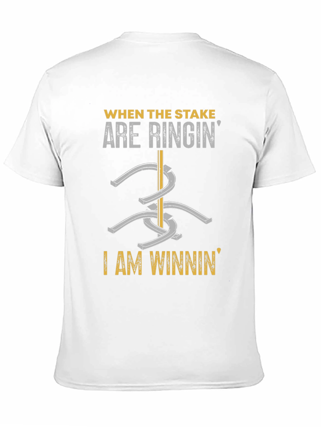 Black Horseshoe Ringin' T-Shirt - I am Winnin' Design view 11