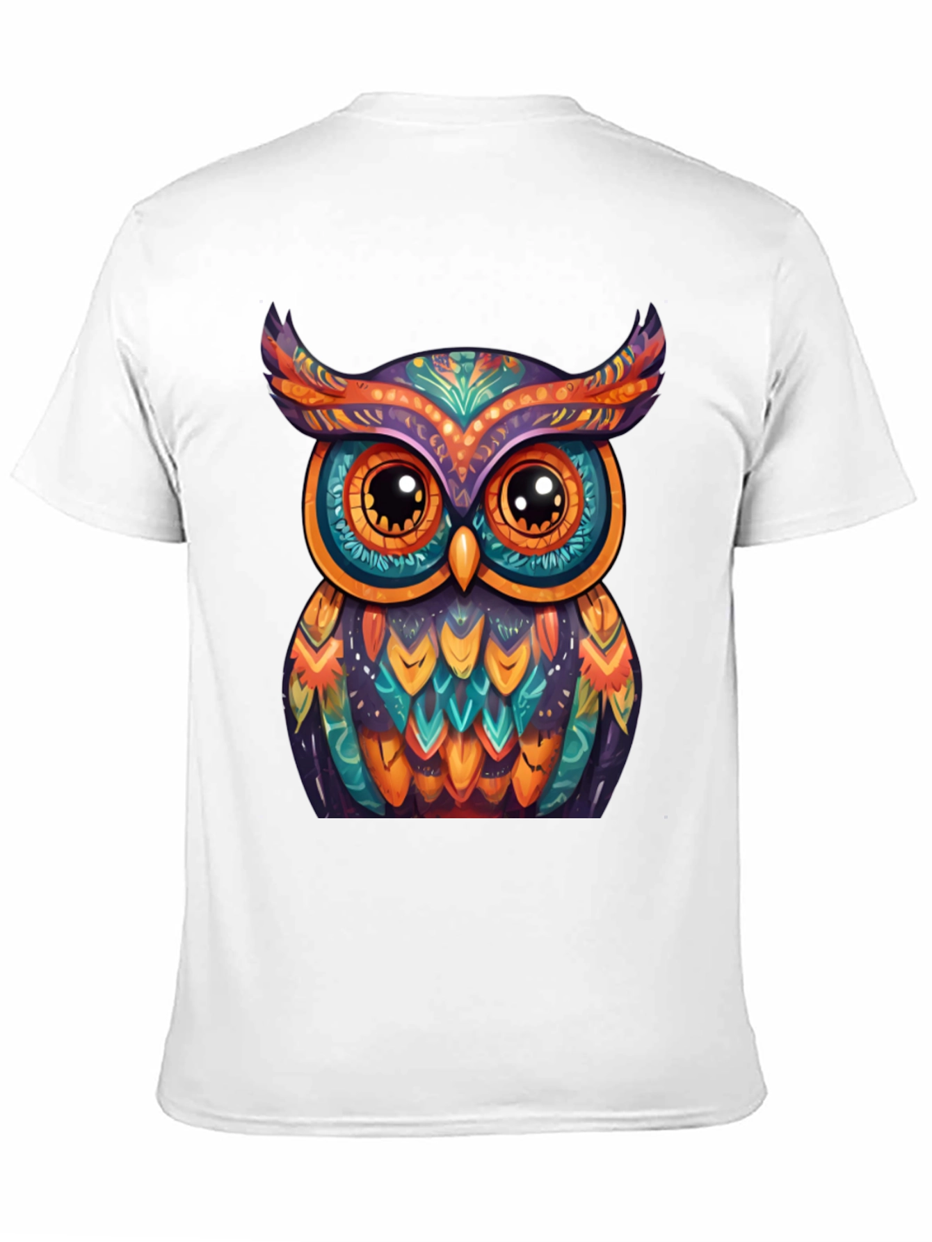 Black Colorful Owl Graphic Tee - Unique Artistic Design view 11