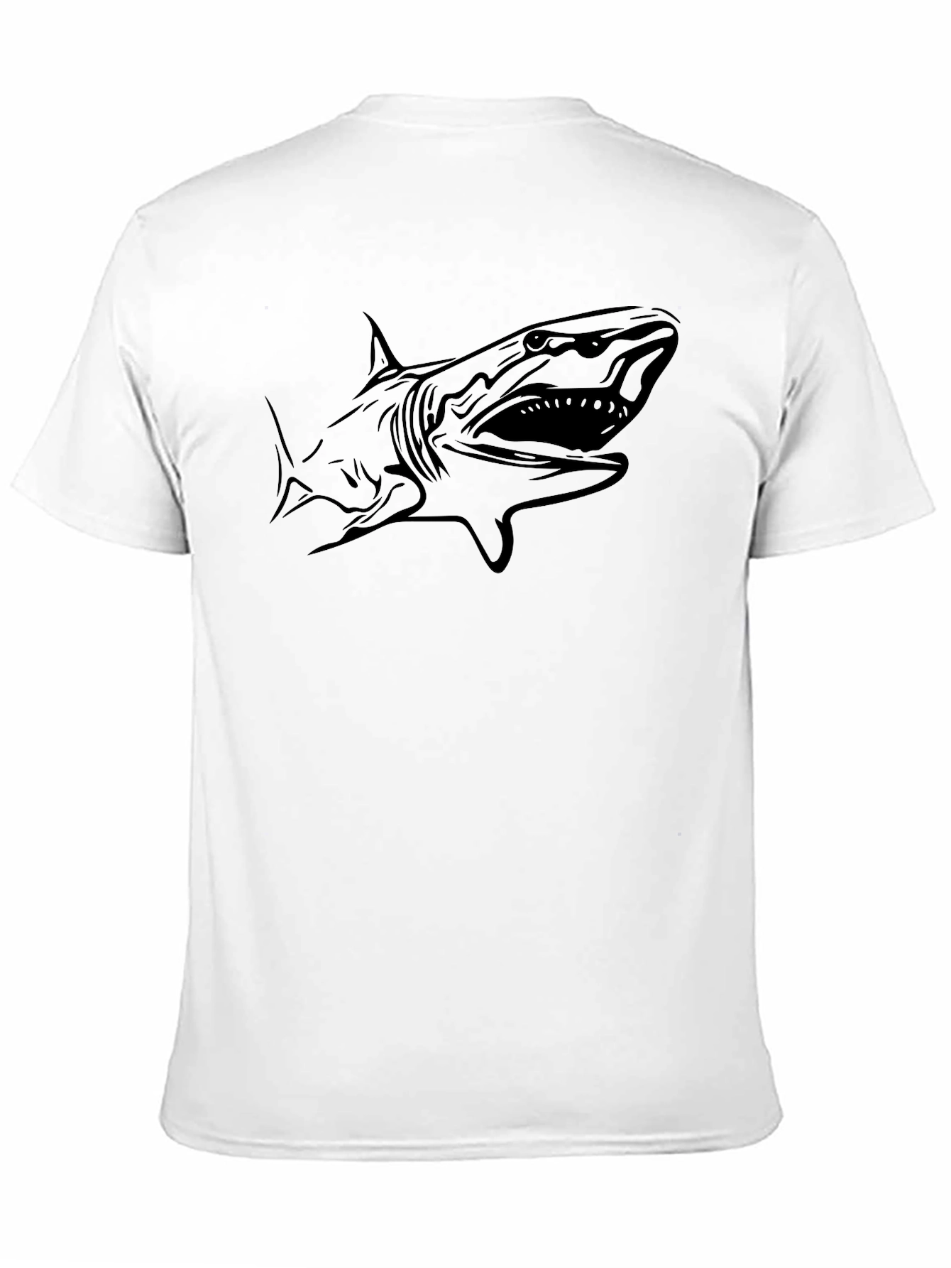 Black Men's Black Shark Graphic T-Shirt view 11