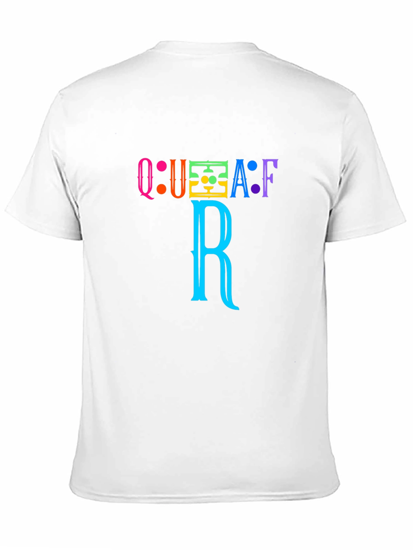 Black Colorful QUAFAF R Graphic Black T-Shirt view 11