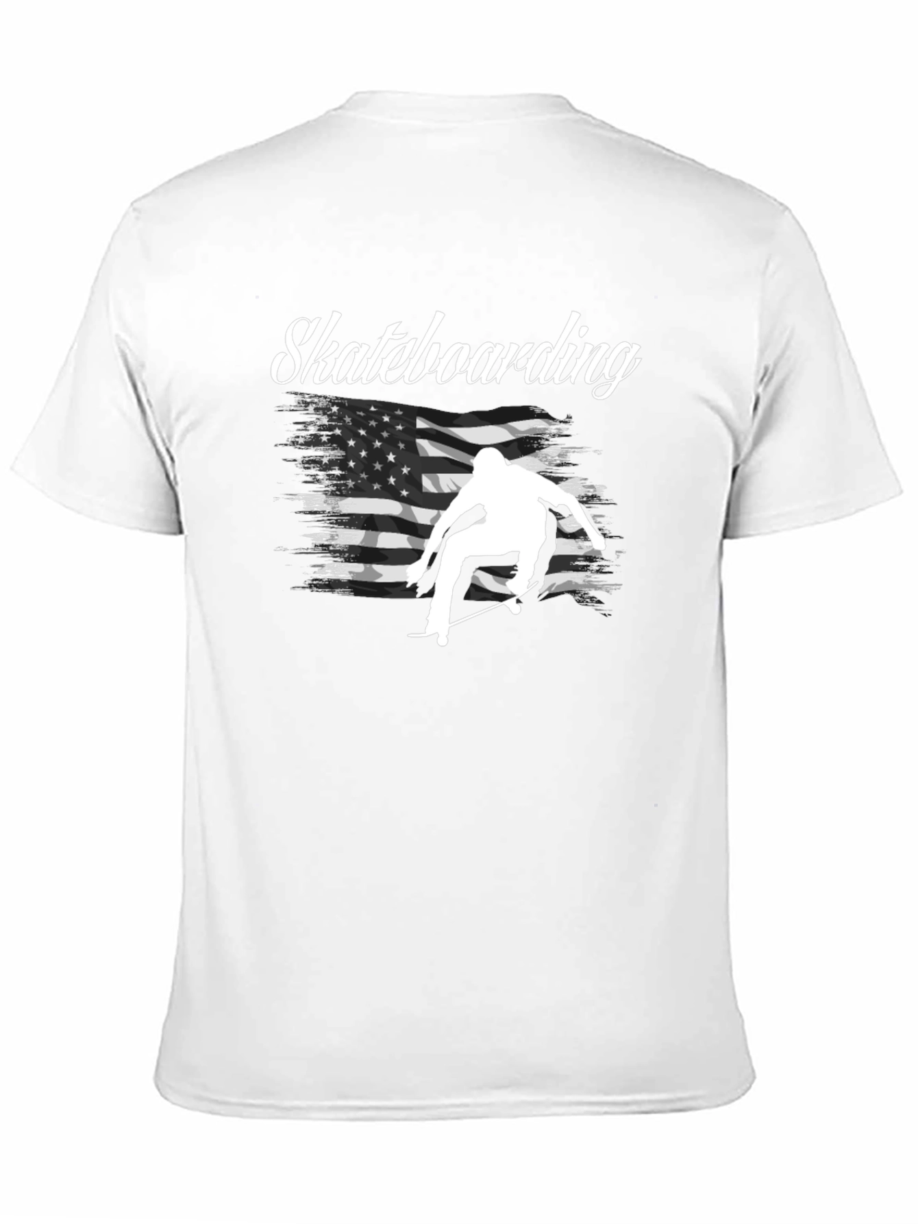 Black Skateboarding USA Flag Graphic T-Shirt view 11