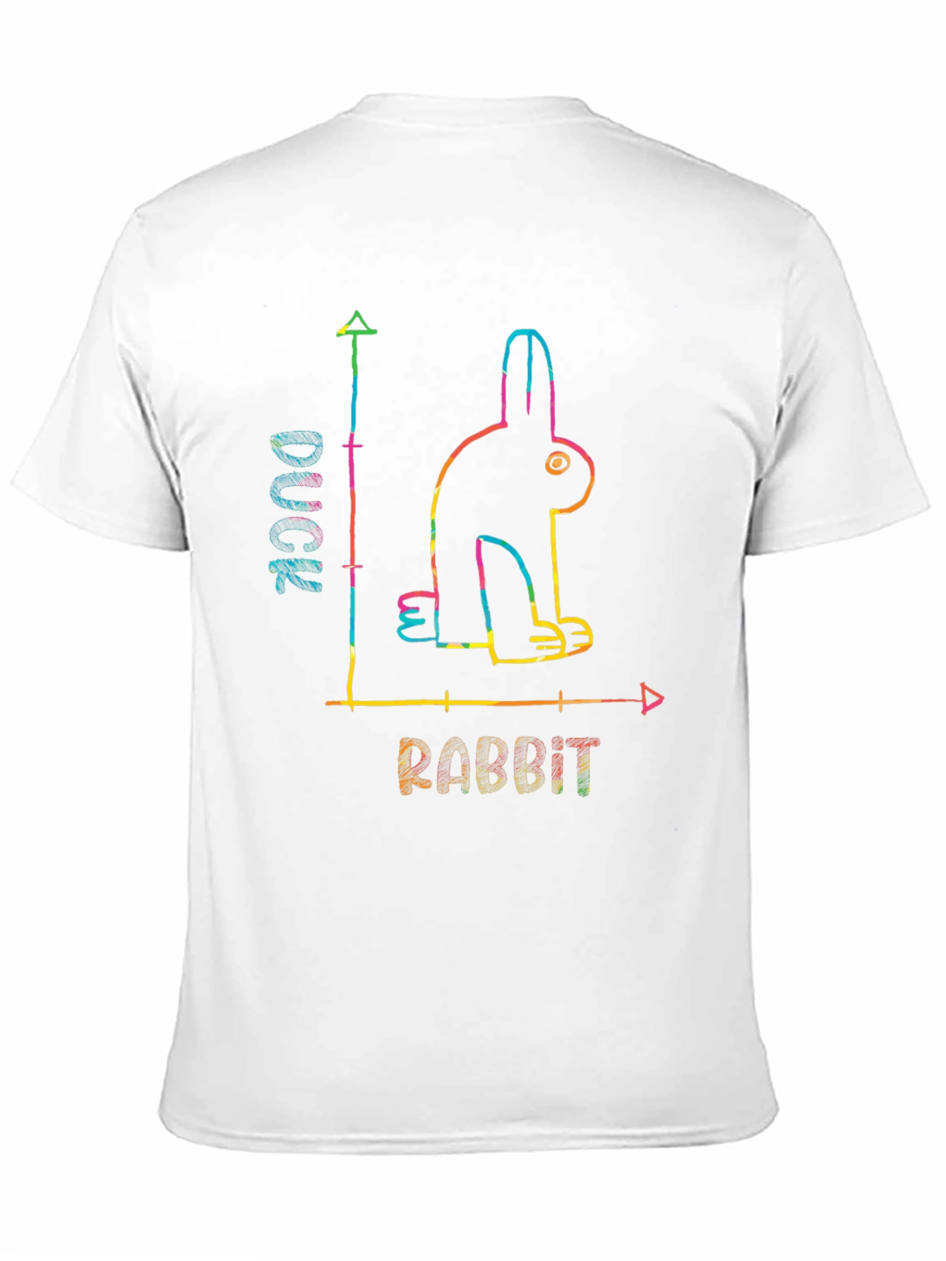 Black Duck or Rabbit? Optical Illusion Graphic T-Shirt view 11