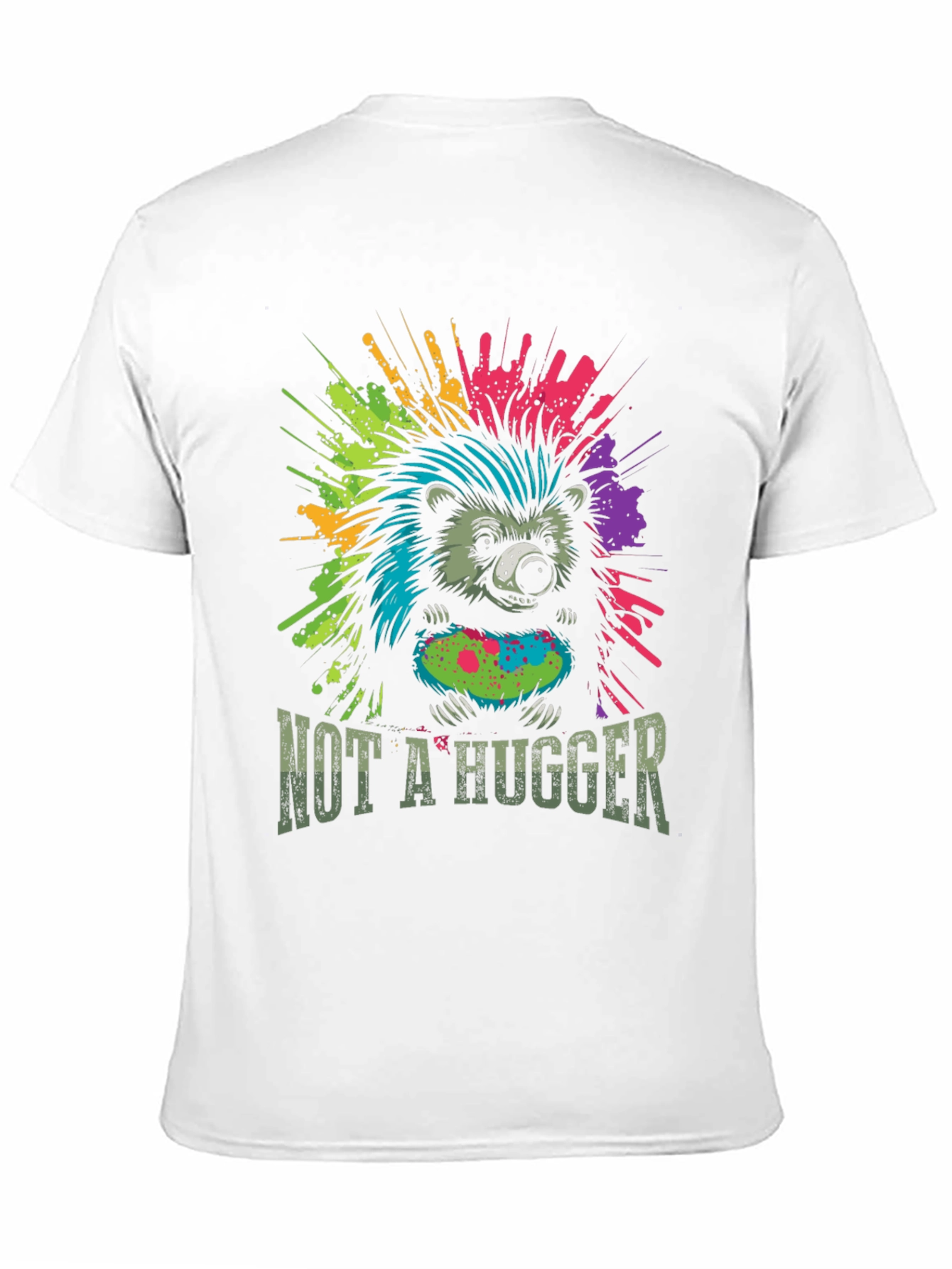 Black Not A Hugger Hedgehog Graphic Tee view 11
