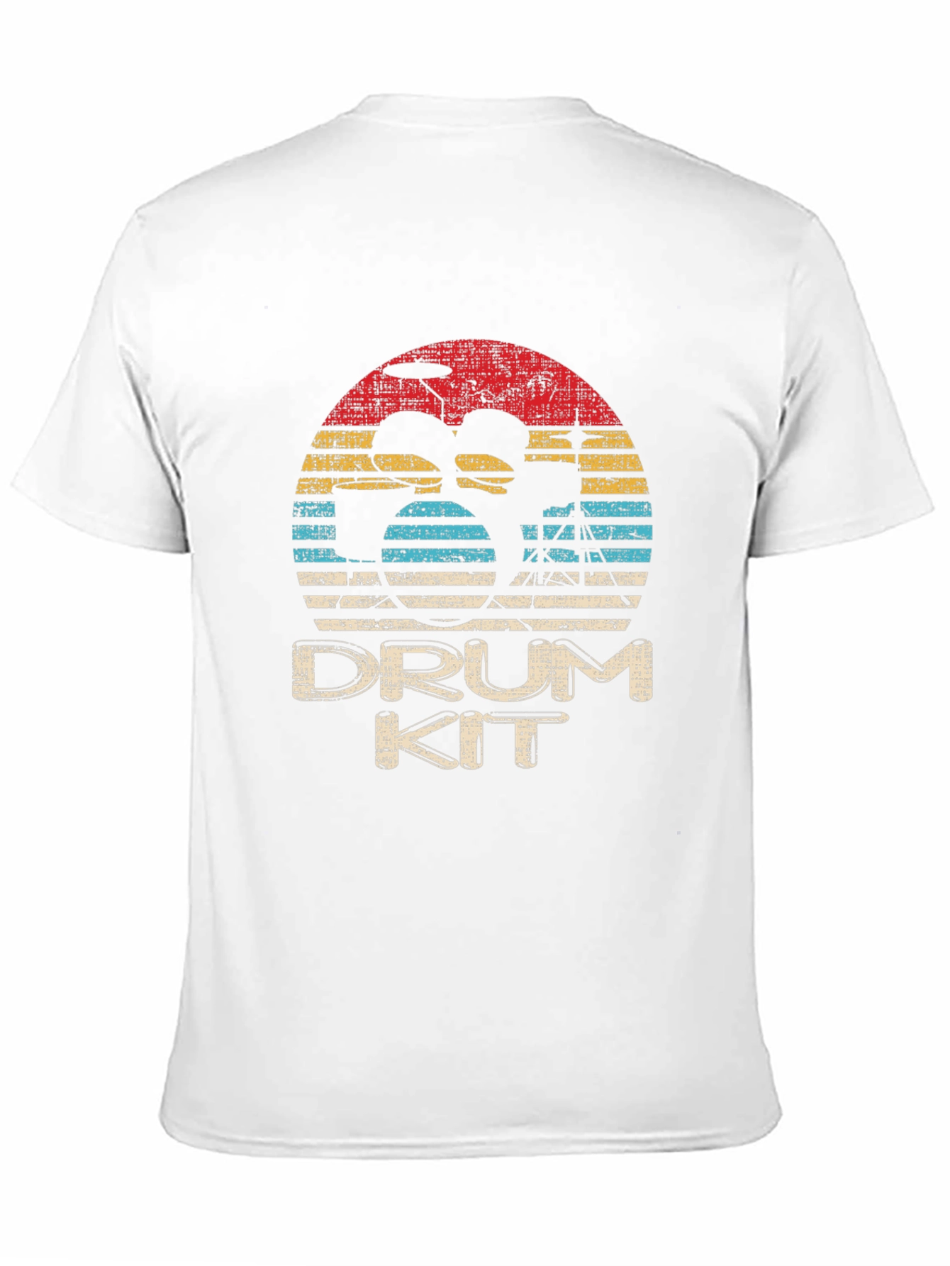 Black Retro Drum Kit T-Shirt - Vintage Style view 11