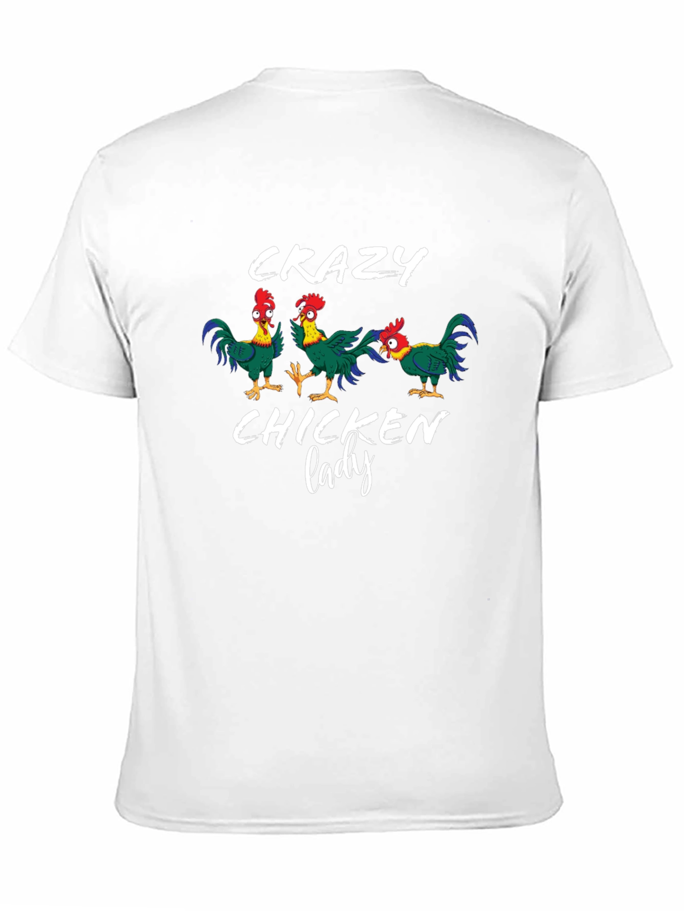 Black Crazy Chicken Lady T-Shirt - Novelty Graphic Tee view 11