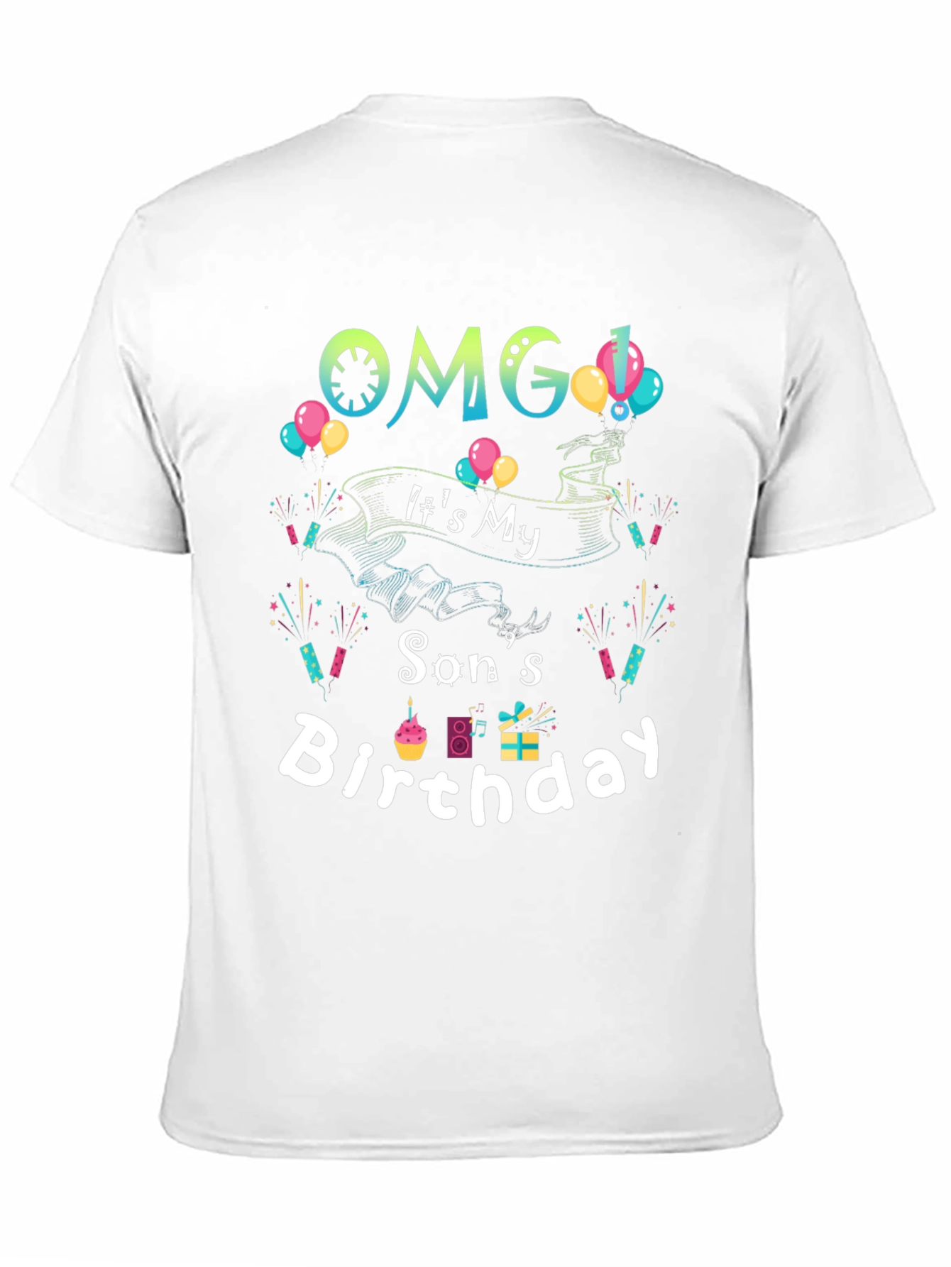 Black OMG It's My Son's Birthday T-Shirt view 11