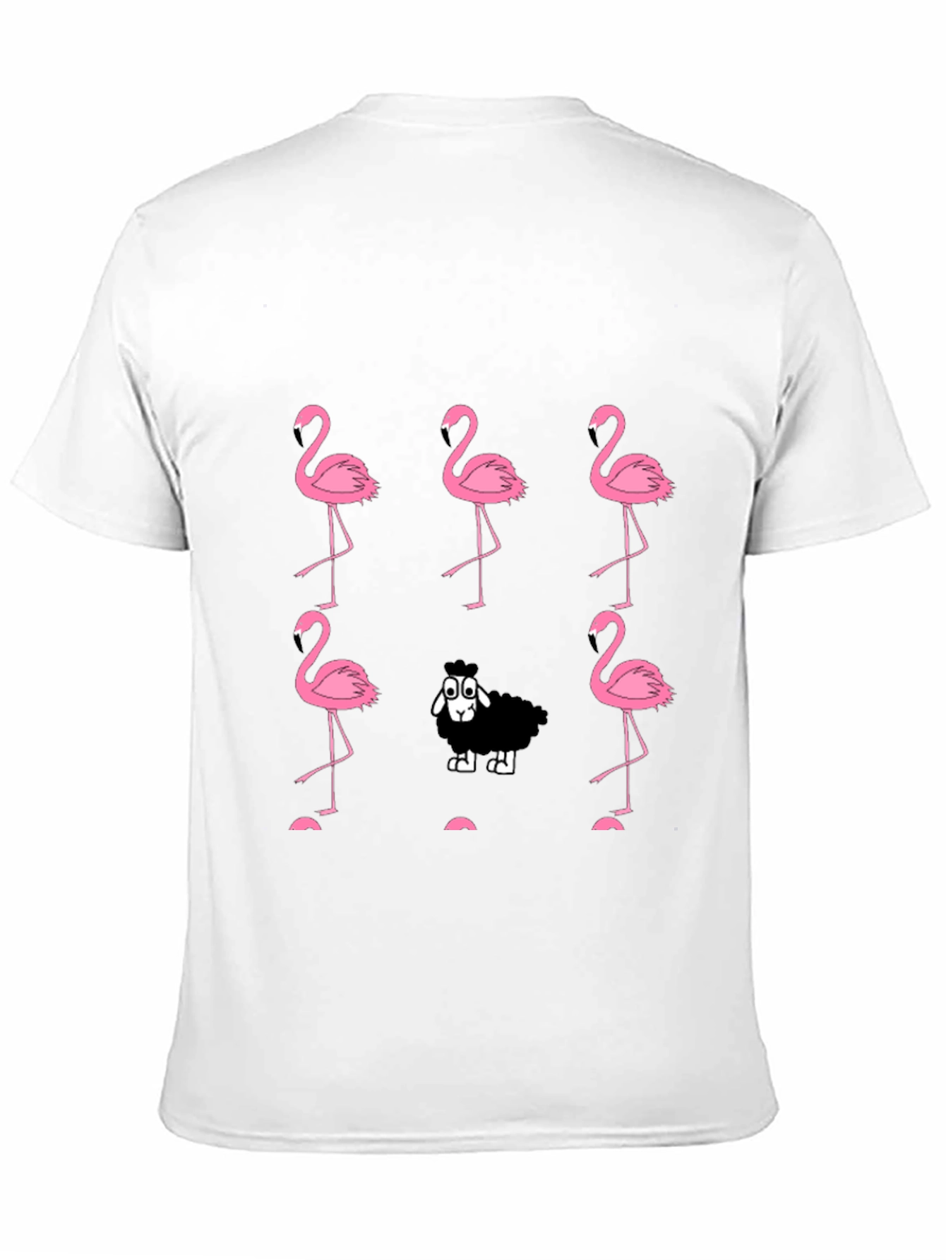 Black Flamingo and Sheep Graphic Tee view 11