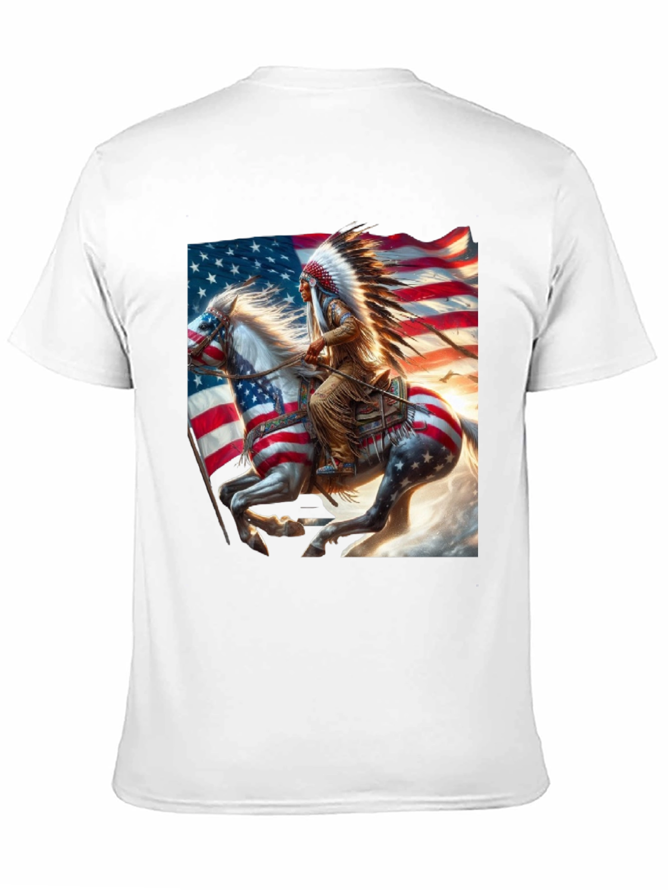 Black Native American Flag T-Shirt view 11