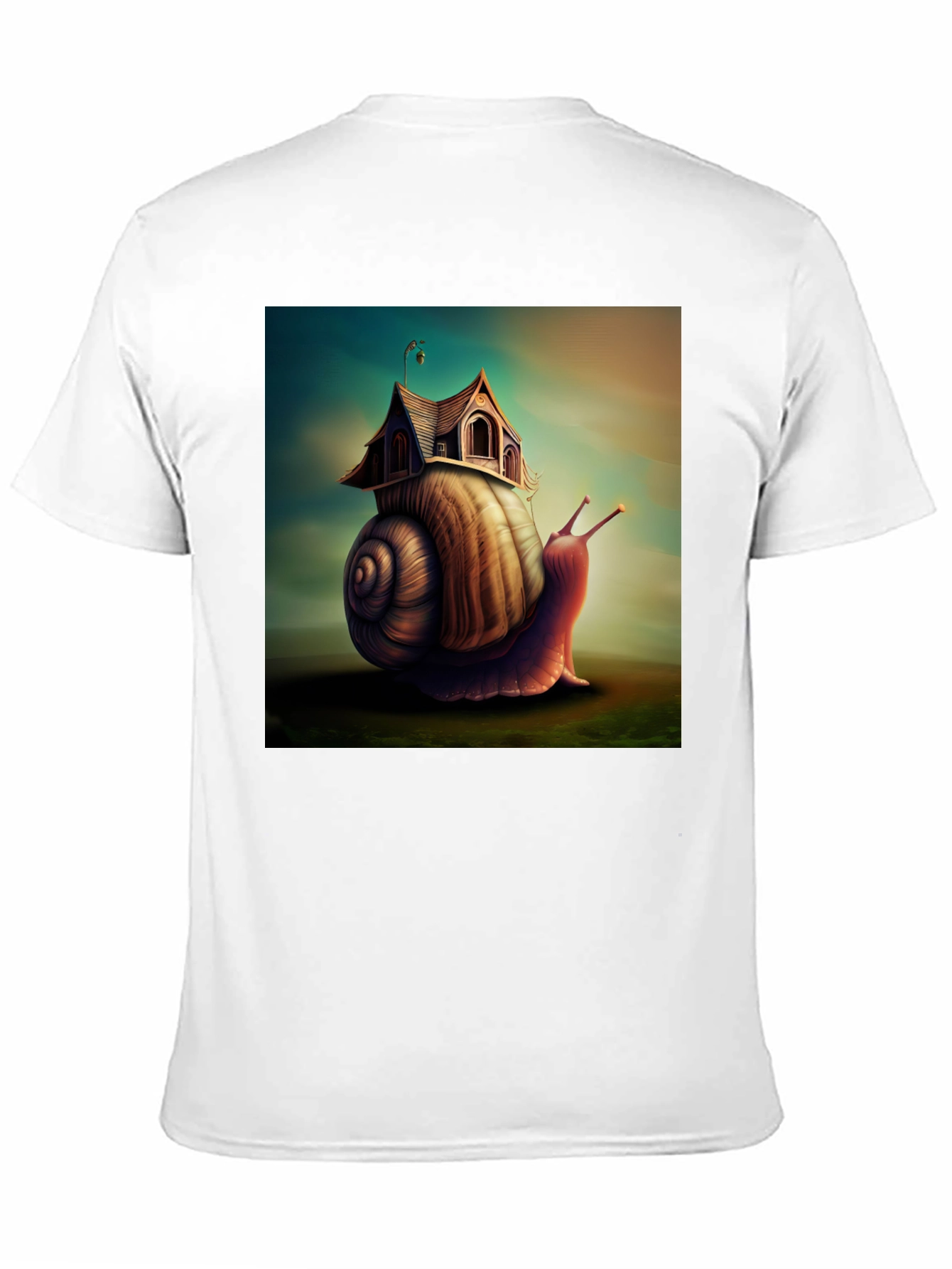 Black Whimsical Snail House Tee view 11