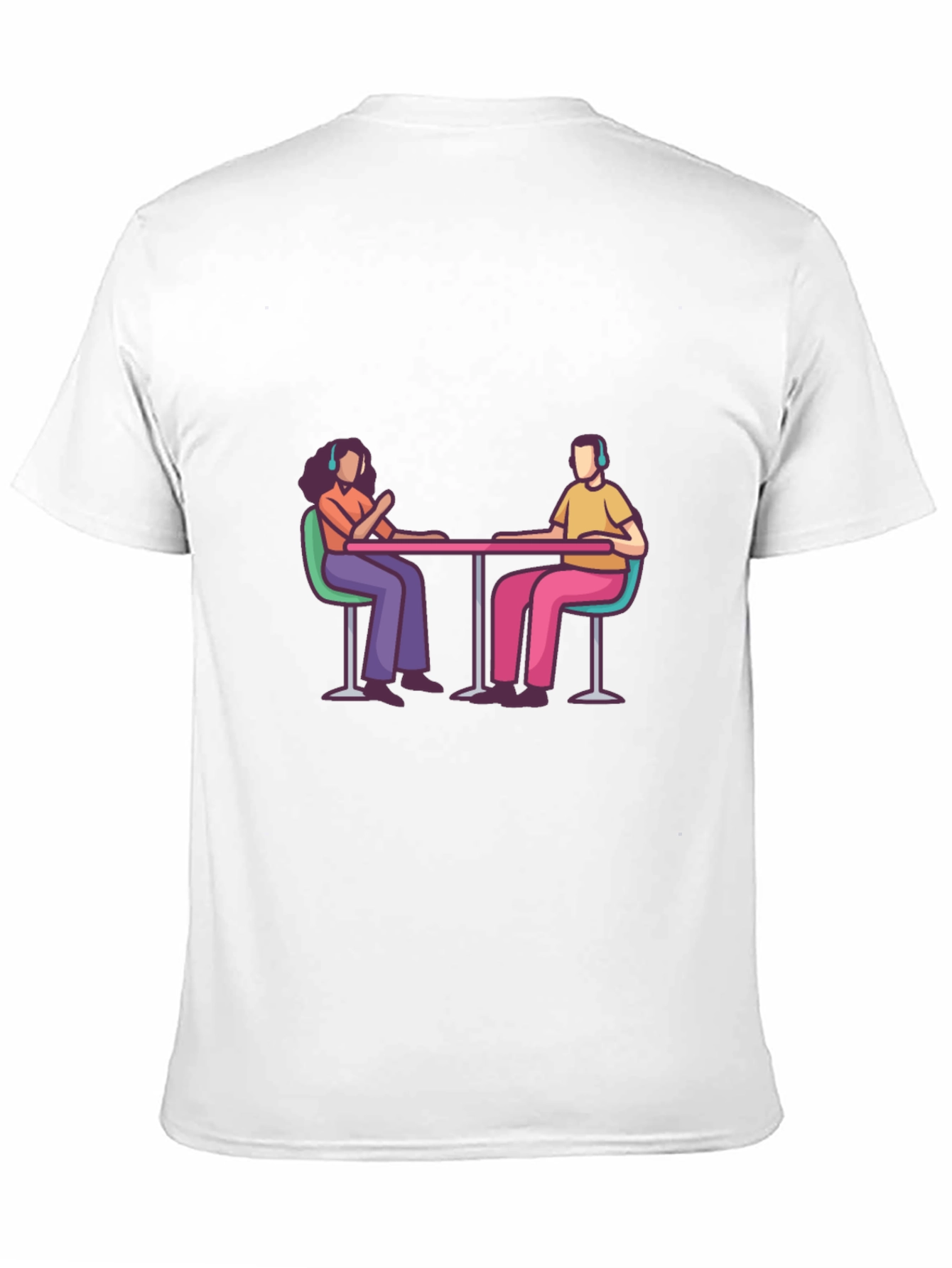 Black Stylish Black Tee with People at Table Graphic view 11