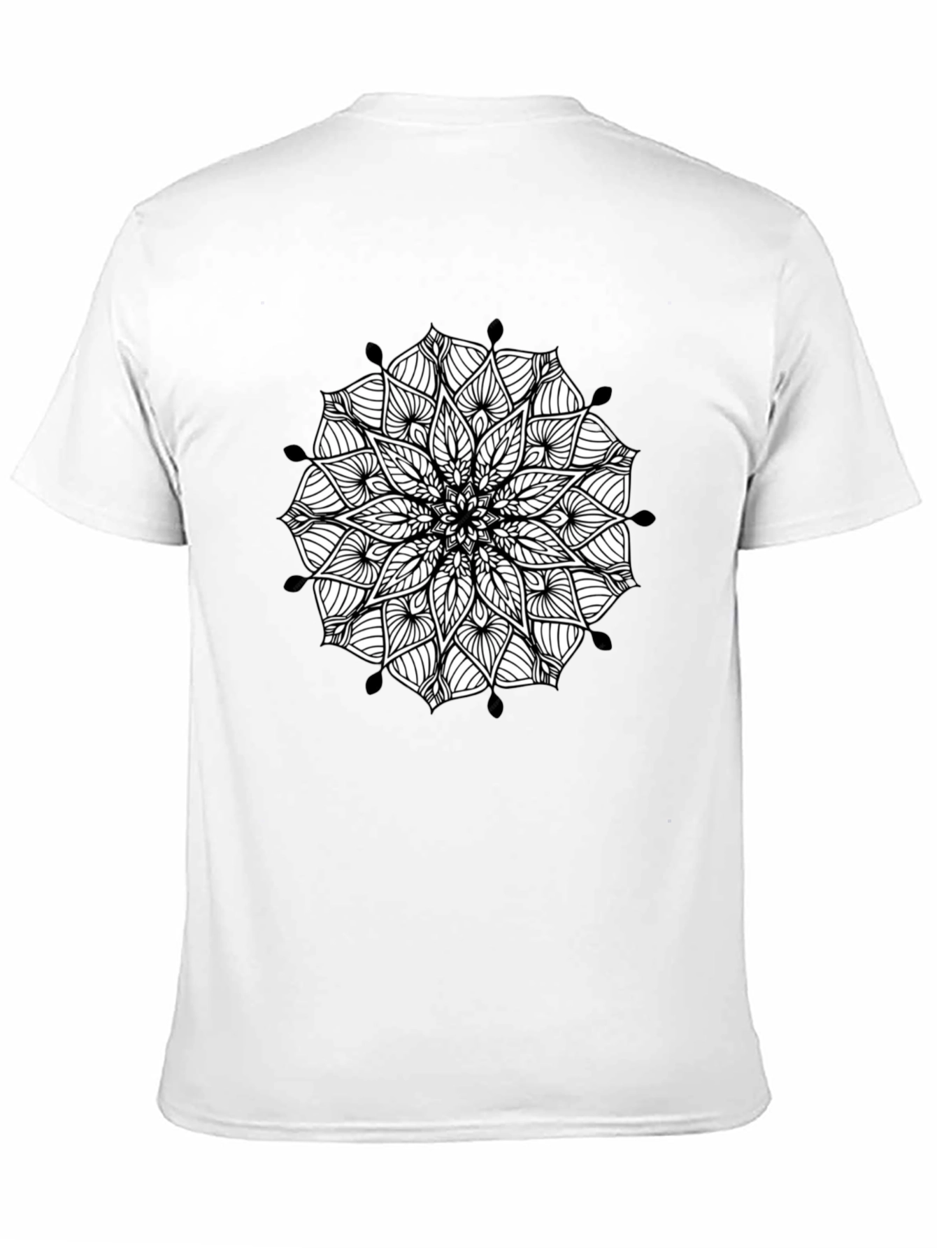 Black Black Mandala Print Men's Tee view 11