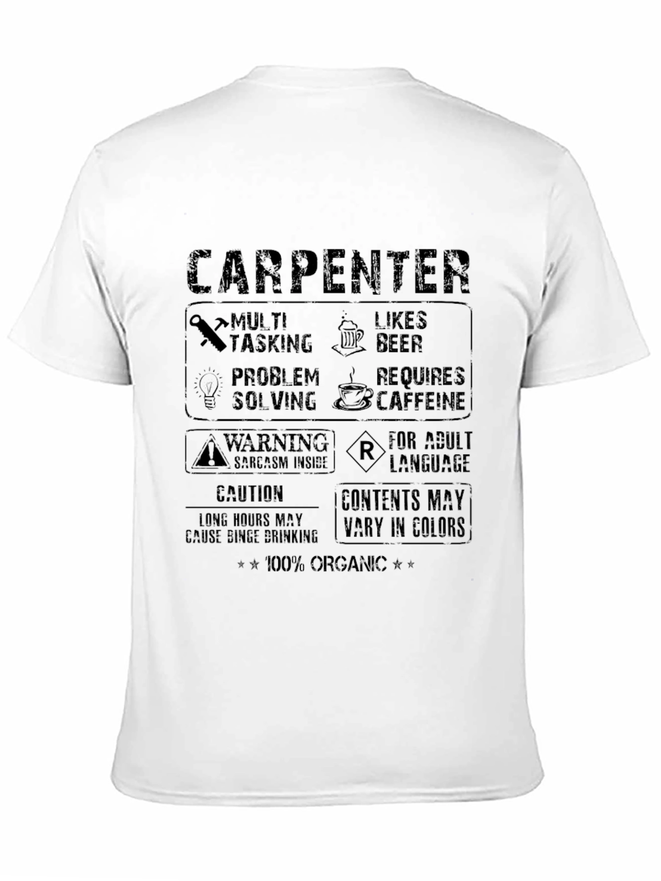 Black Carpenter Humor Graphic T-Shirt view 11