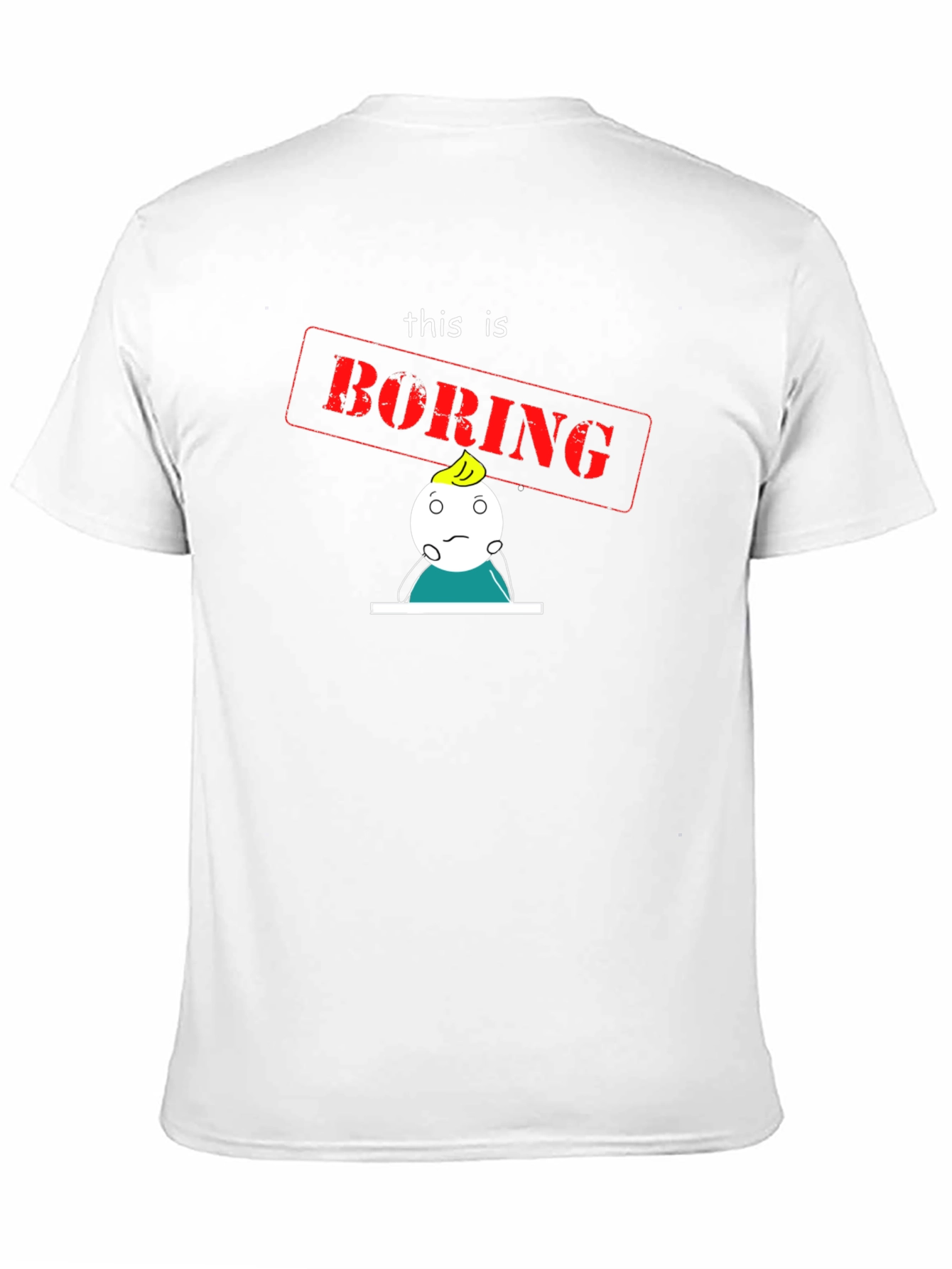 Black Boring Graphic Tee - Black Cotton T-Shirt view 11