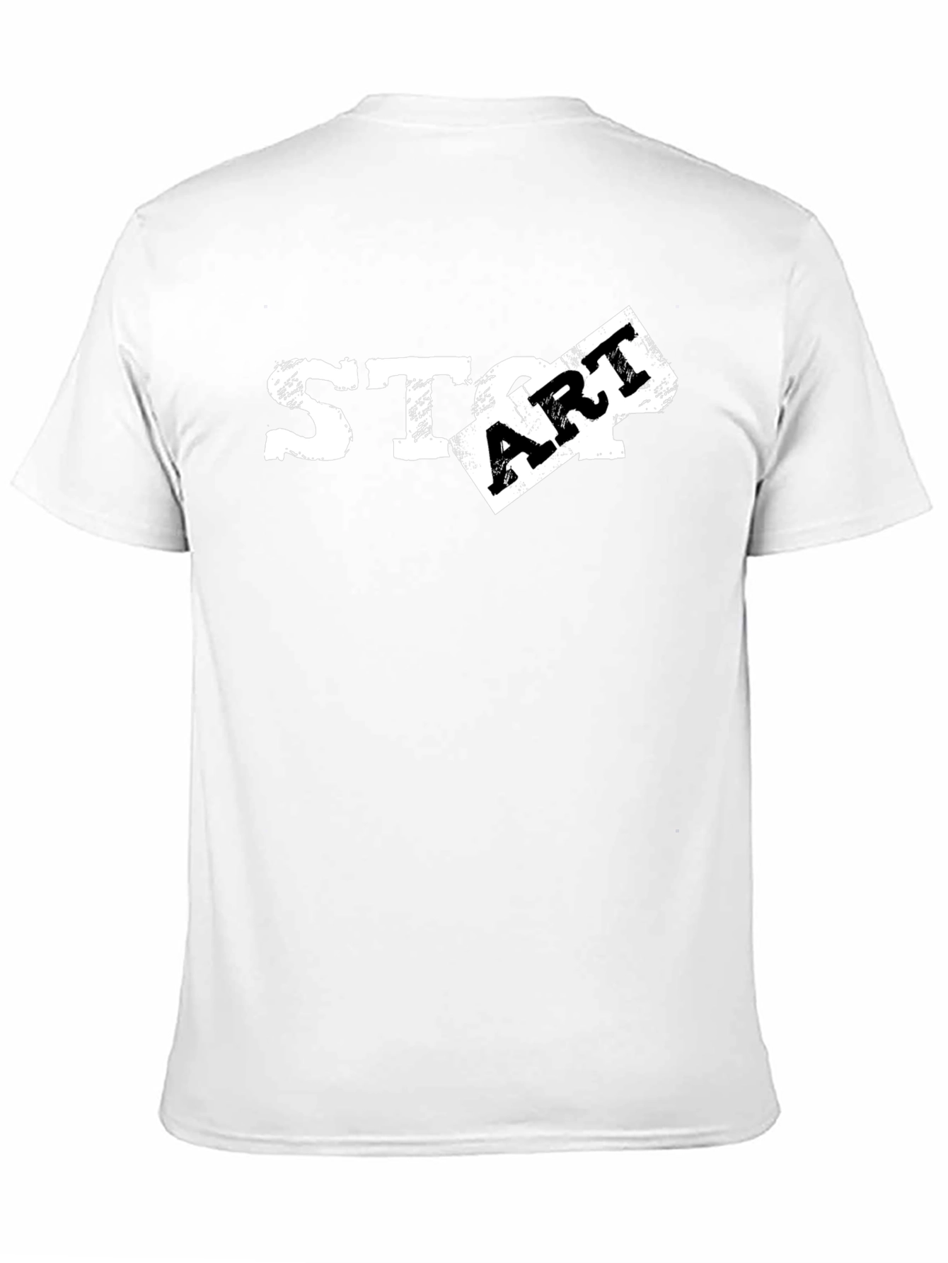 Black Distressed START Graphic Tee - Black Cotton T-Shirt view 11