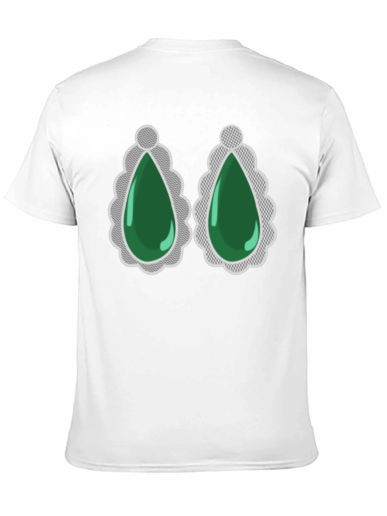 Black Emerald Gemstone Drop Earrings Graphic Tee view 11