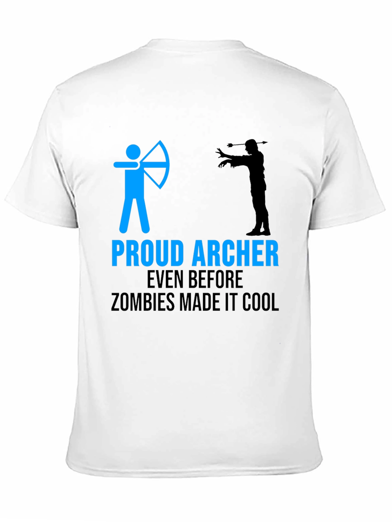 Black Proud Archer Zombie Funny T-Shirt view 11