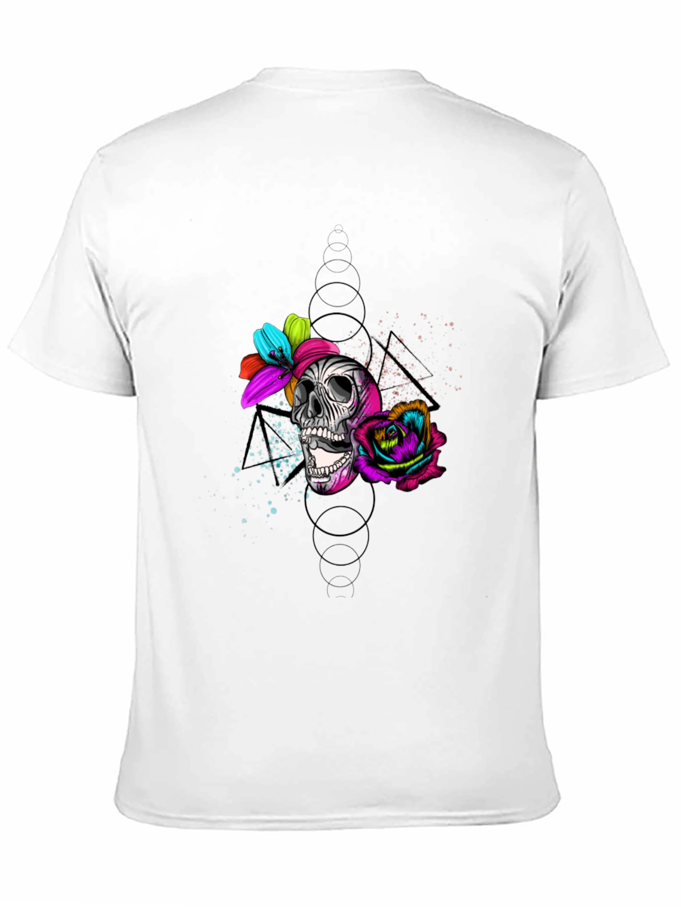 Black Skull & Roses Graphic Tee - Edgy Style view 11