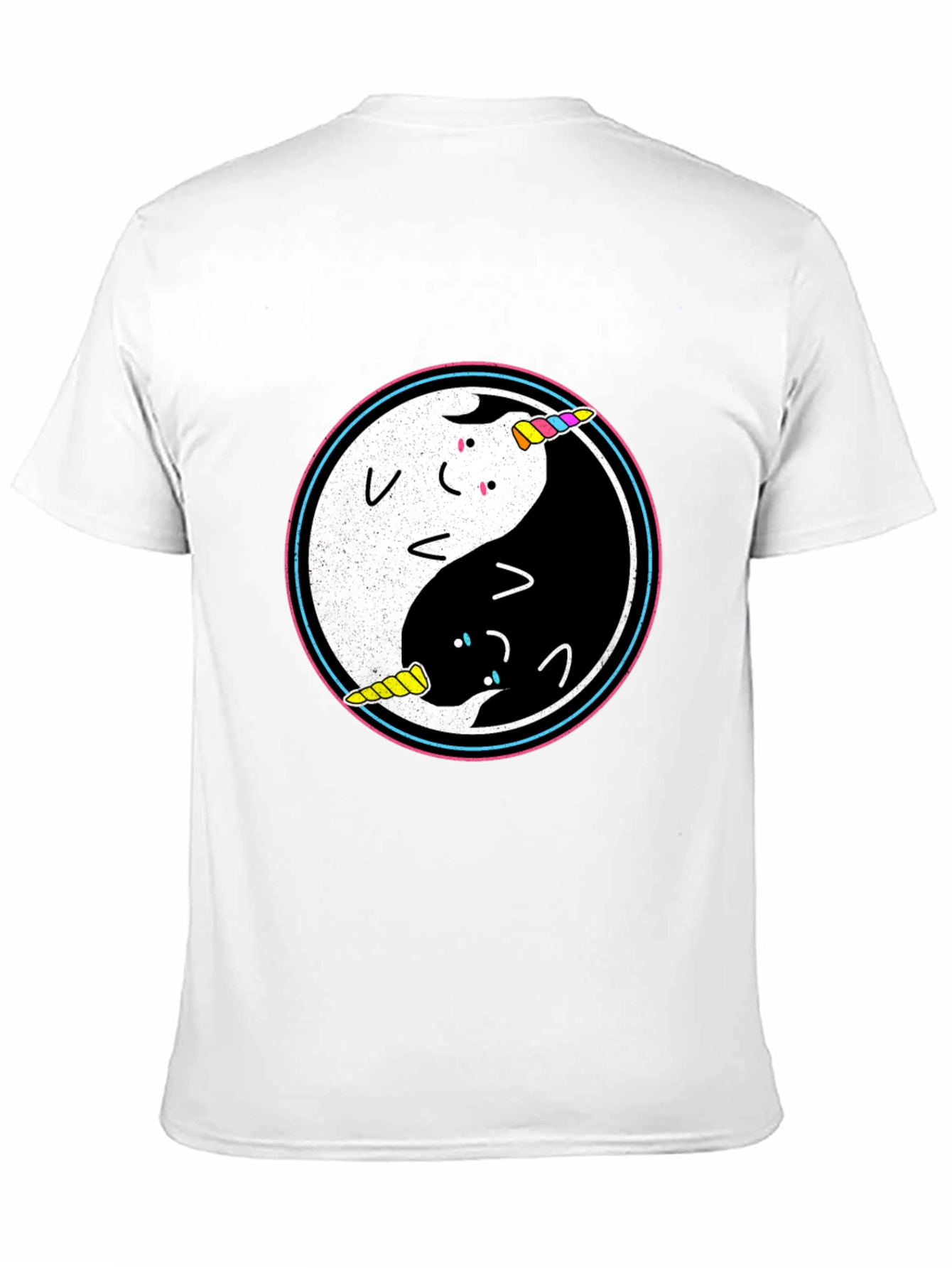 Black Yin Yang Unicorn T-Shirt view 11