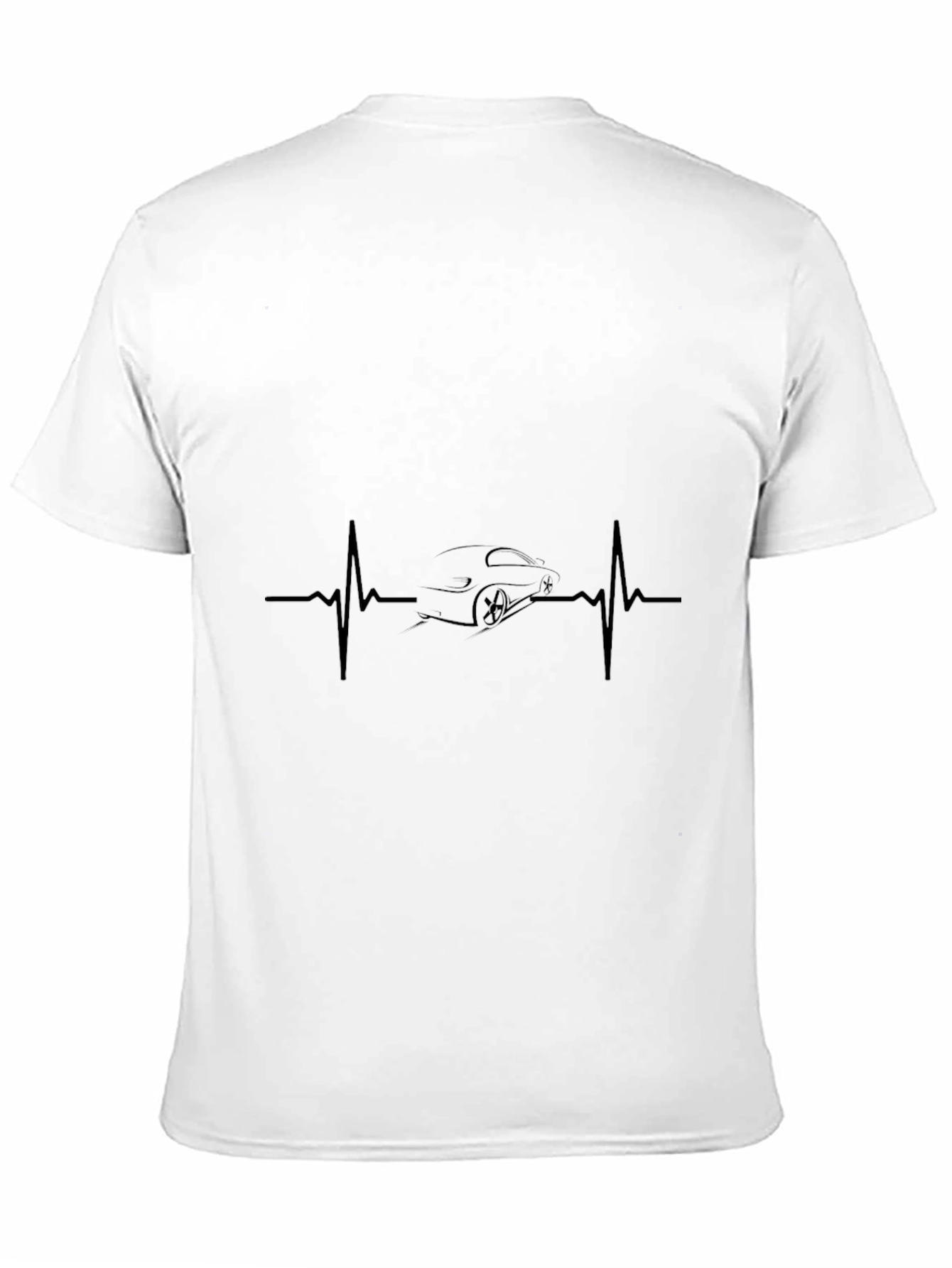 Black Car Heartbeat T-Shirt - Black, Automotive Enthusiast Tee view 11