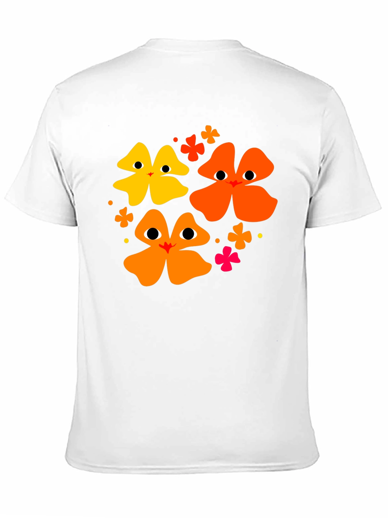 Black Floral Face Black T-Shirt view 11