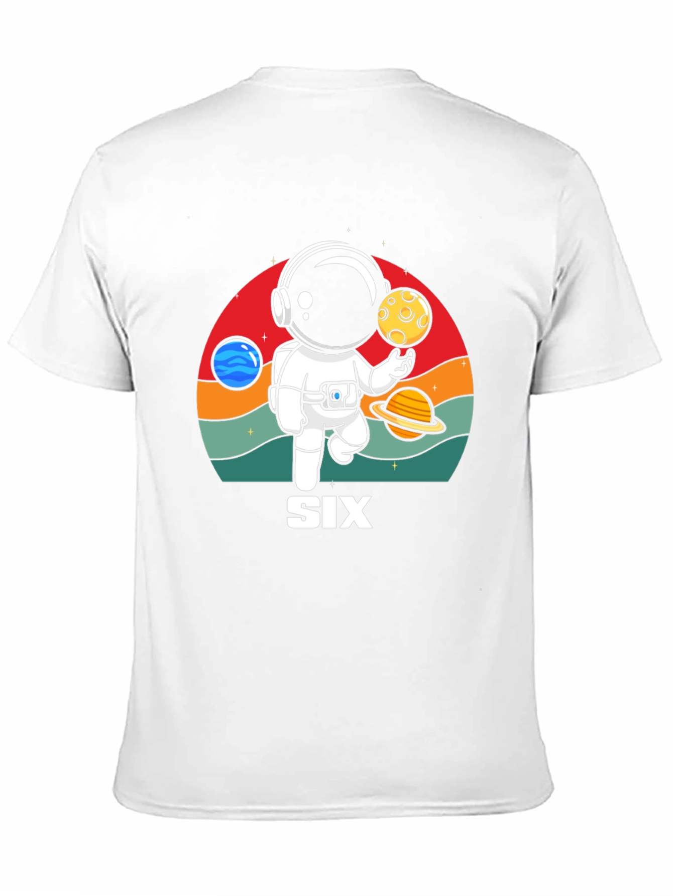 Astronaut Six Birthday T-Shirt - 11