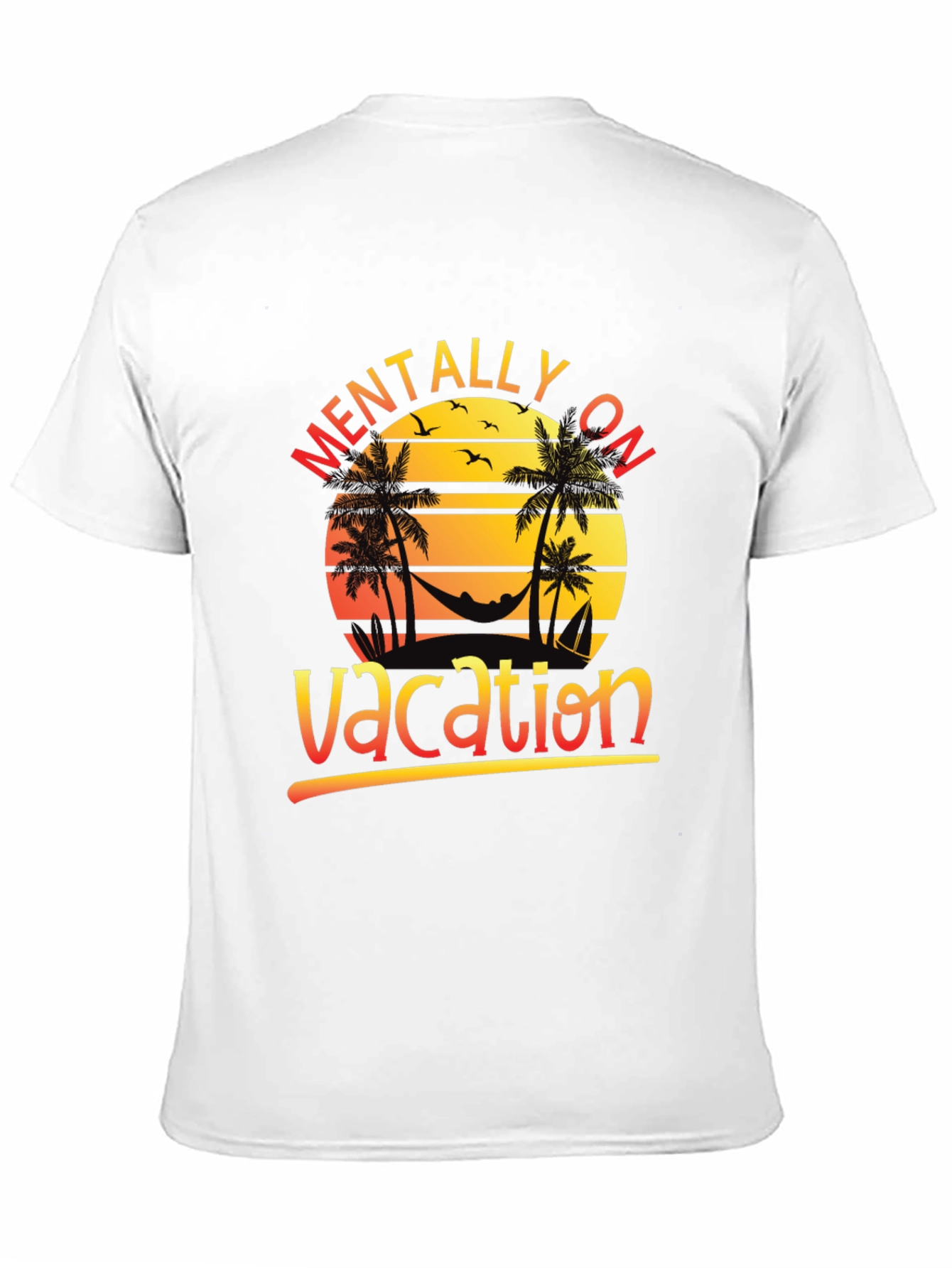 Black Mentally On Vacation Black T-Shirt view 11