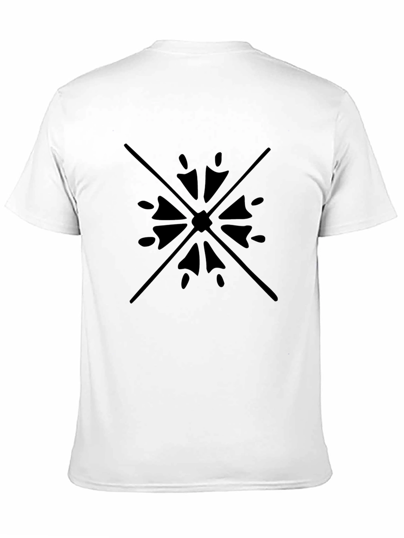 Black Black Tee with Geometric Starburst Design view 11