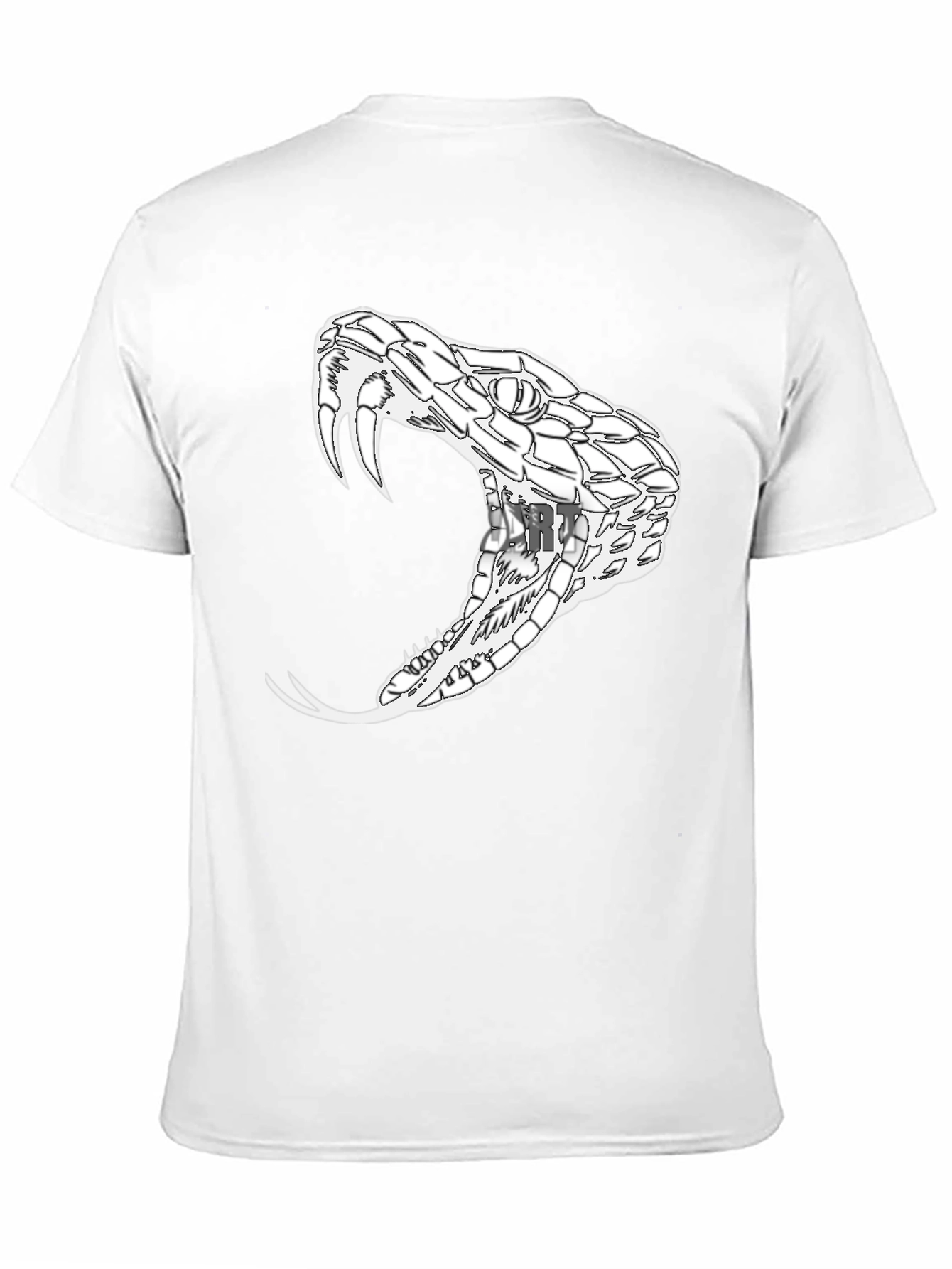 Black Men's Black T-Shirt with Snake Graphic view 11
