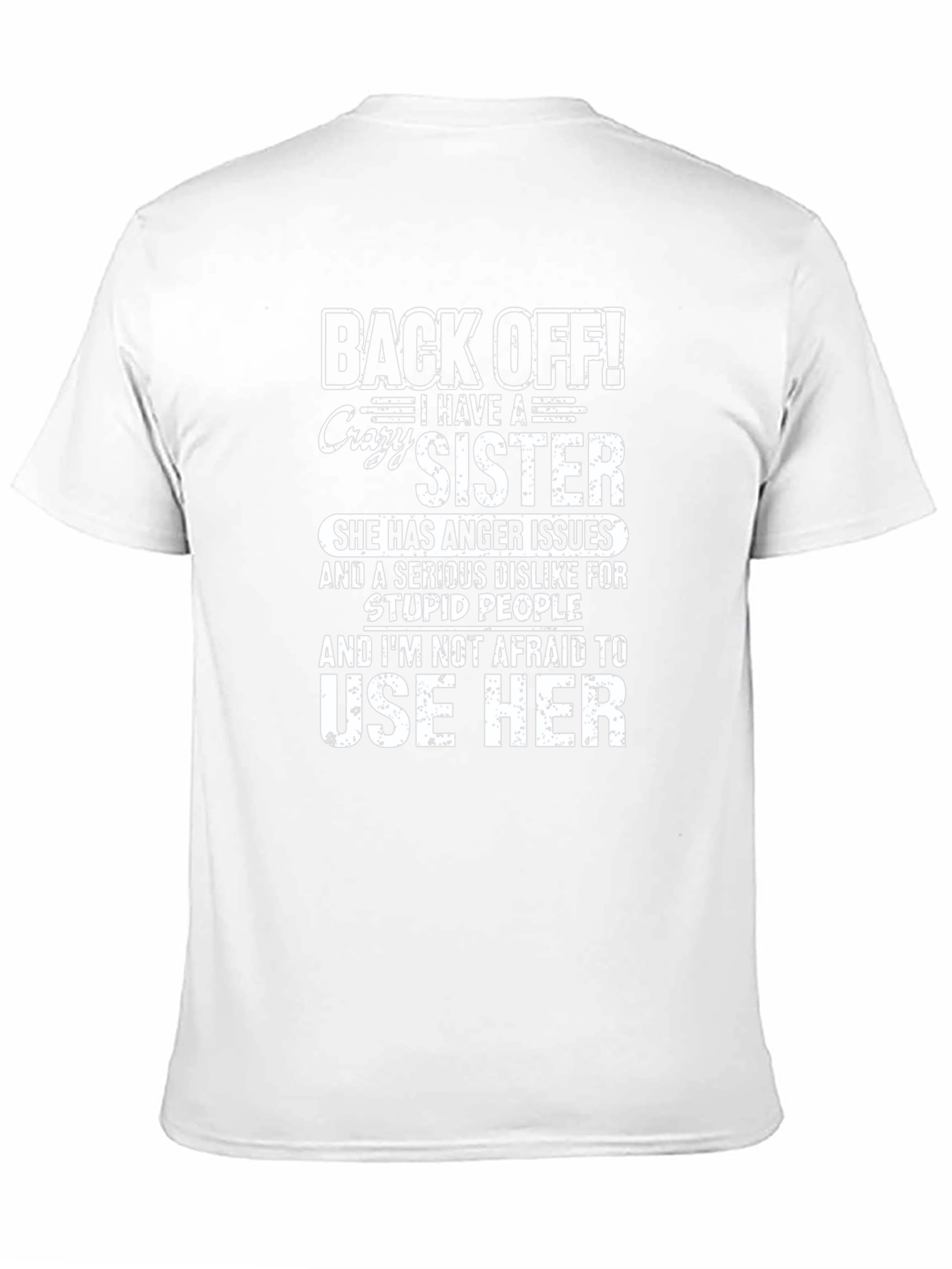 Black Back Off! Crazy Sister Novelty Graphic T-Shirt view 11