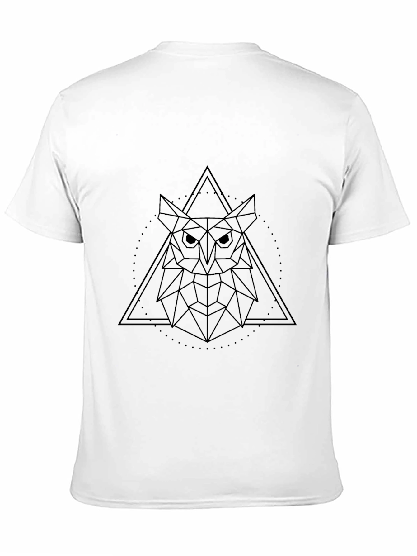 Black Geometric Owl Graphic Tee - Black view 11