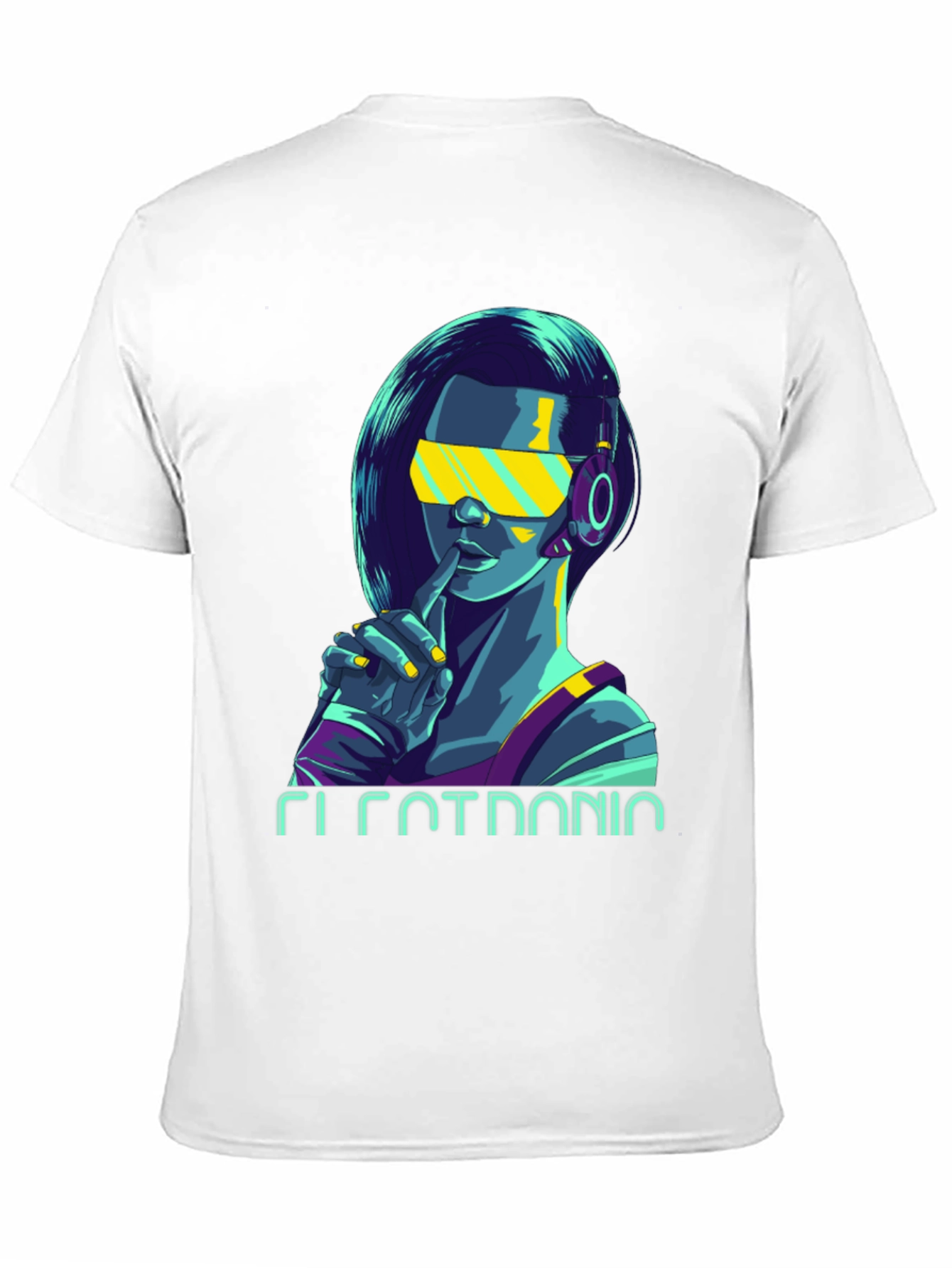 Black Cyberpunk Girl Graphic Tee - Stylish Black Cotton T-Shirt view 11