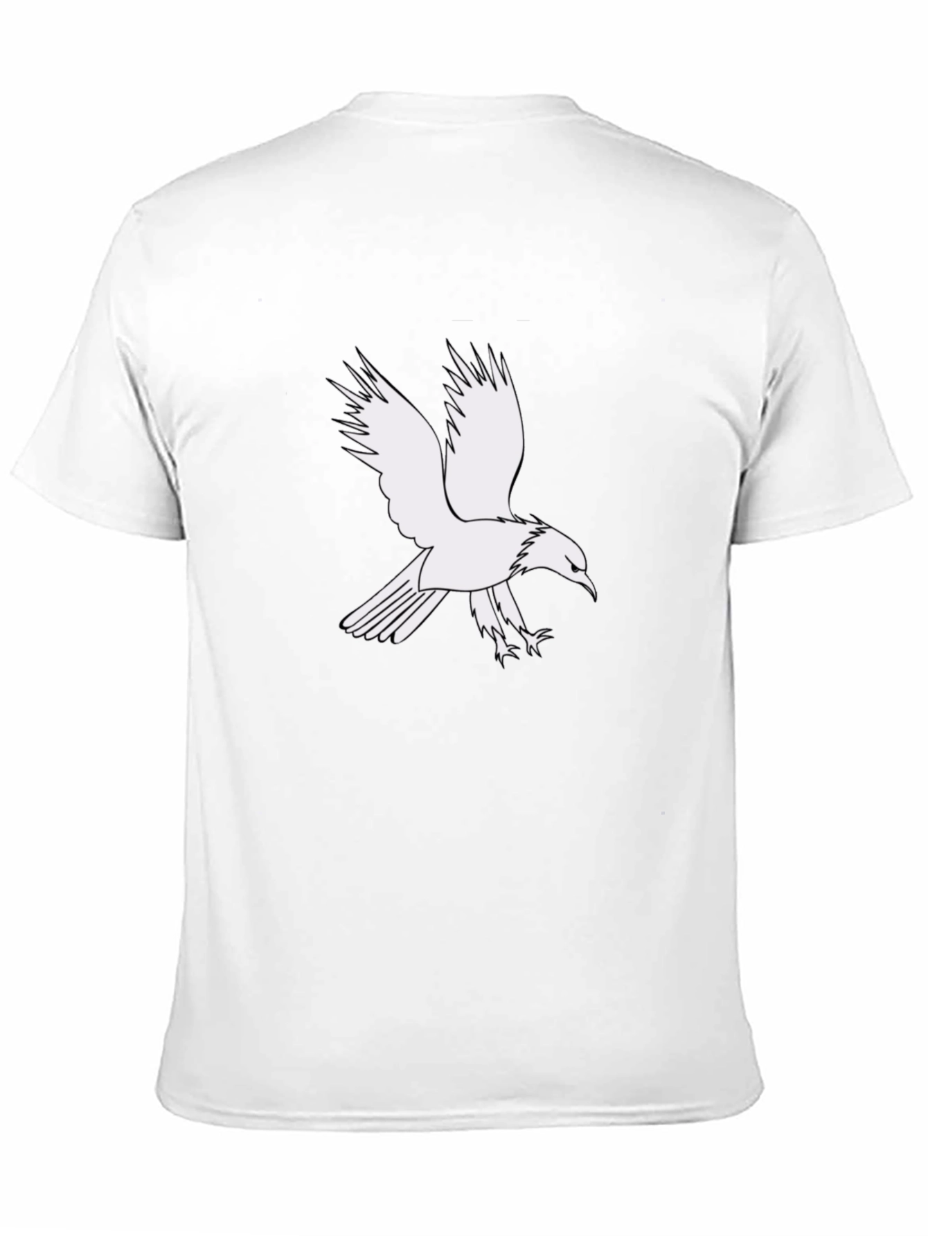Black Men's Black T-Shirt with White Eagle Graphic view 11