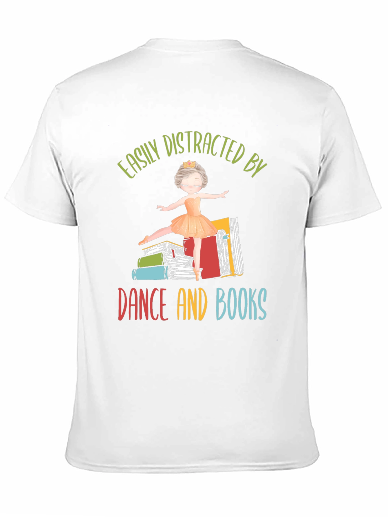 Black Easily Distracted By Dance and Books T-Shirt view 11