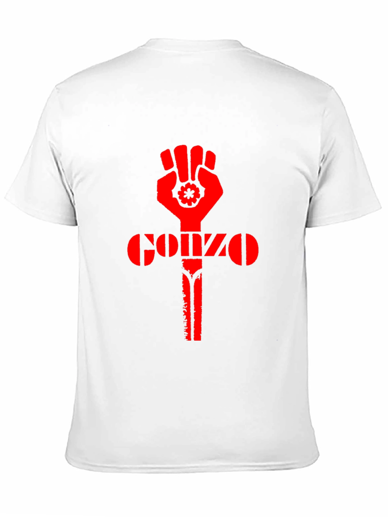 Black Gonzo Fist Black T-Shirt - Red Design view 11