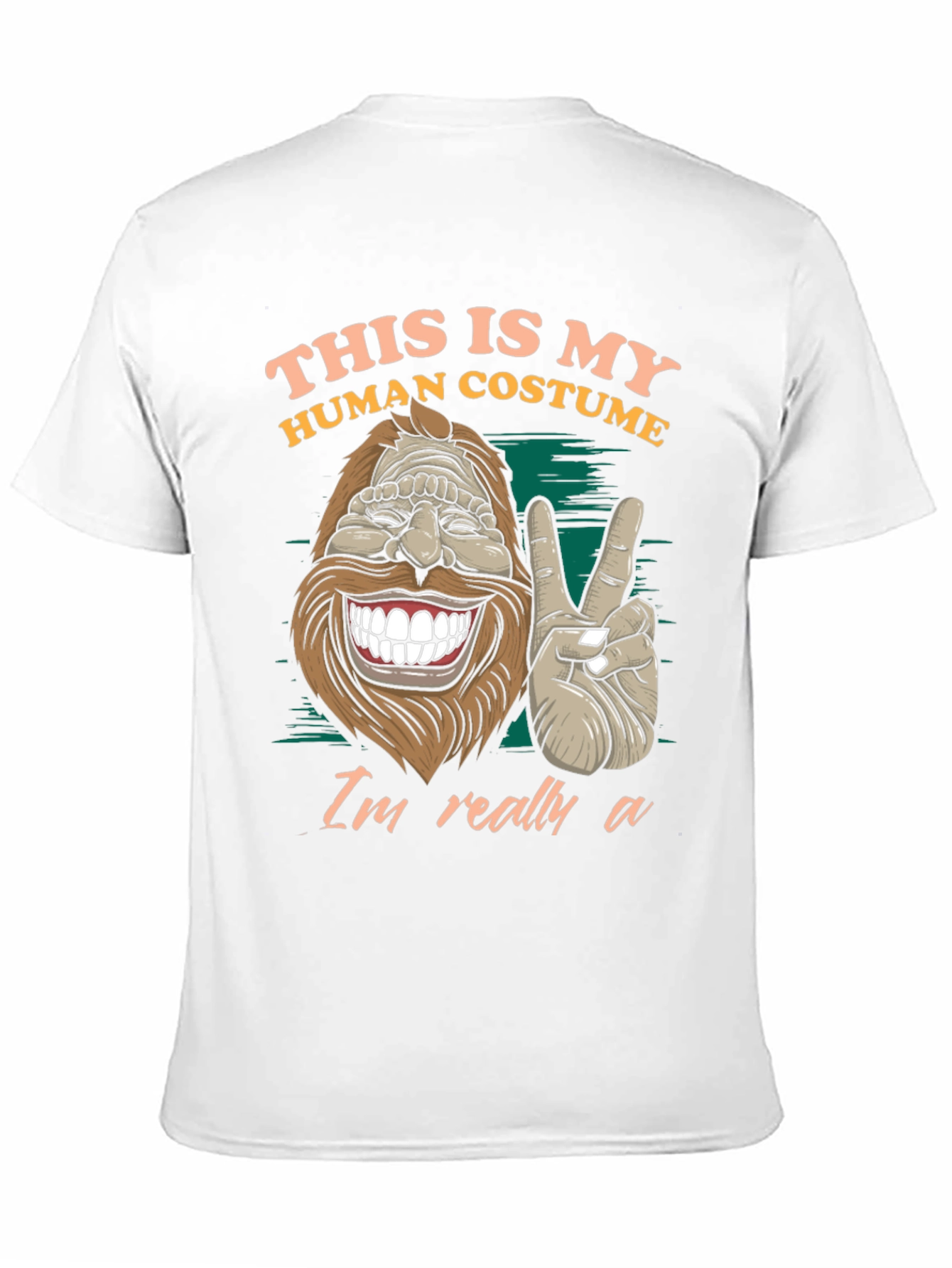 Black This Is My Human Costume Funny Bigfoot T-Shirt view 11