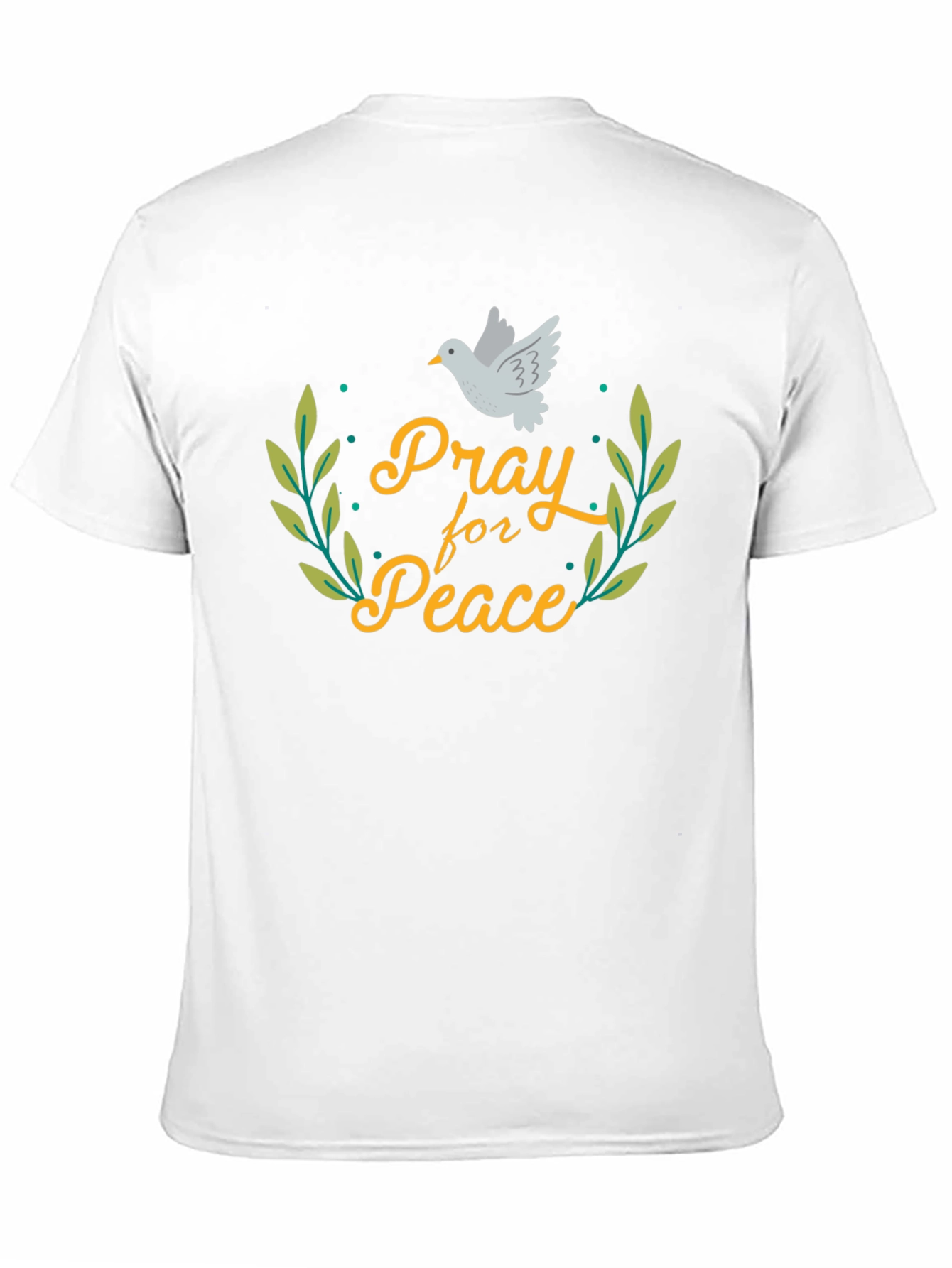 Black Pray for Peace Dove T-Shirt - Black view 11