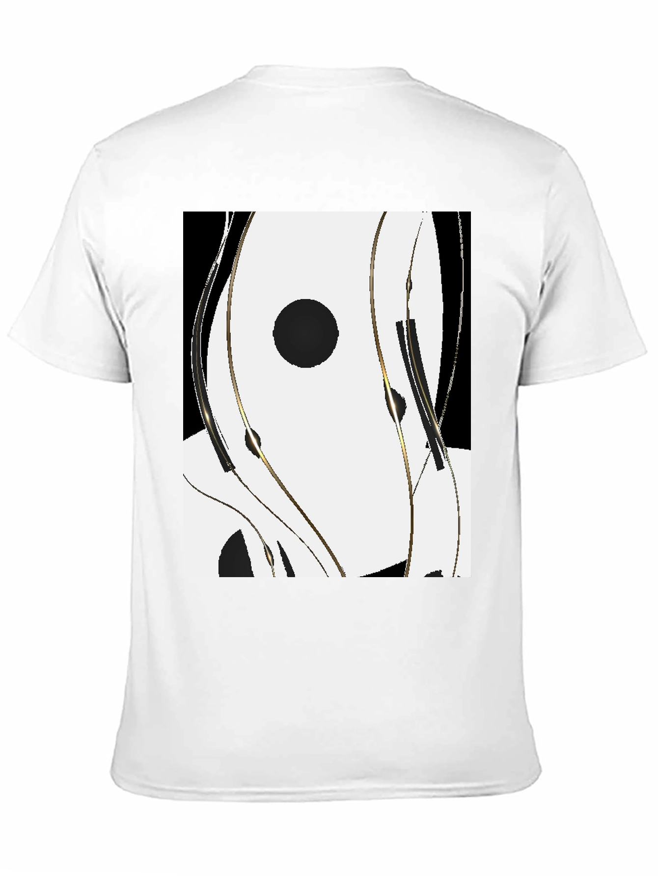 Black Abstract Black & White Graphic Tee view 11