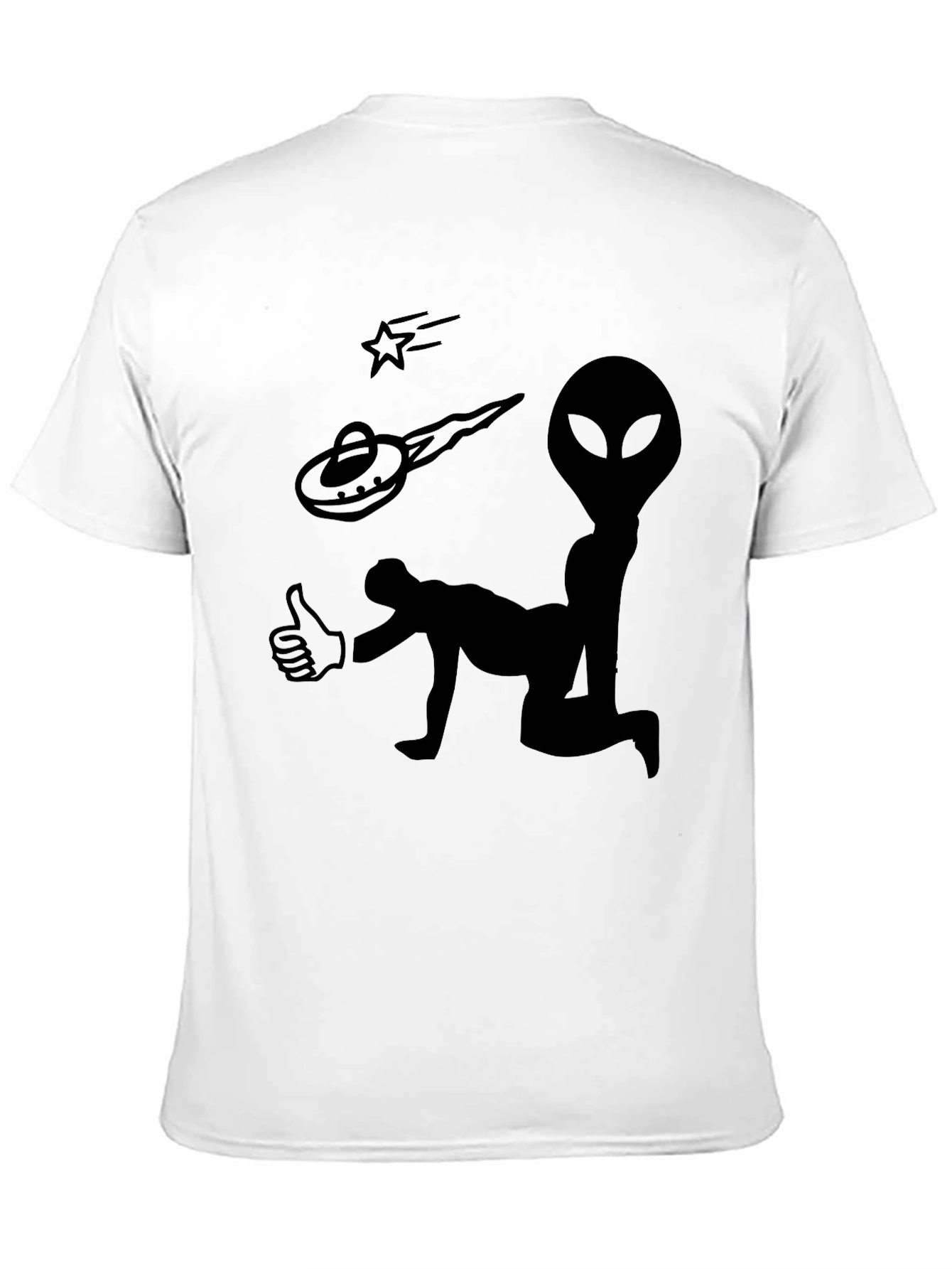 Black Alien Abduction Graphic Tee - Black Cotton T-Shirt view 11