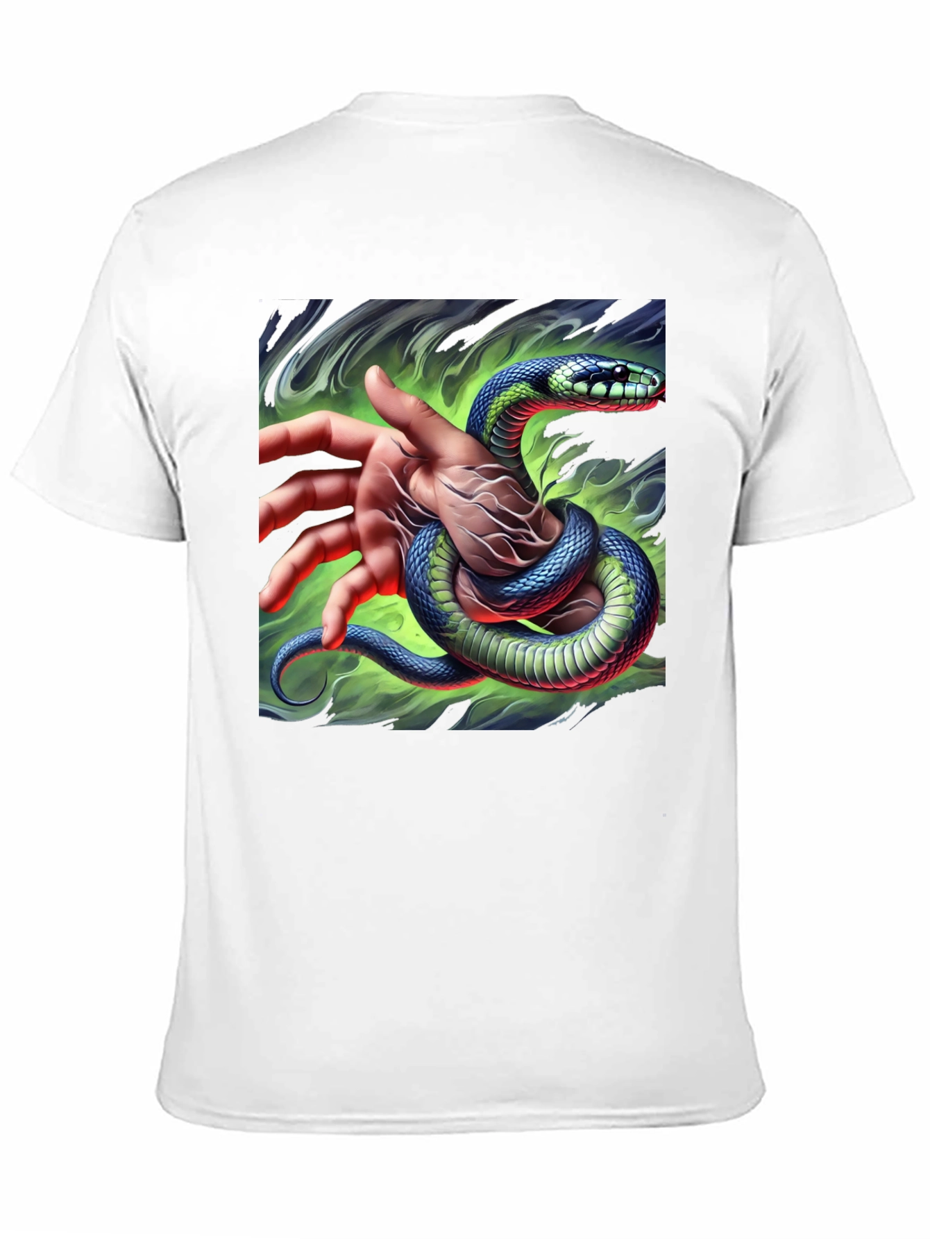 Black Mystic Snake Graphic Tee - Black Cotton T-Shirt view 11