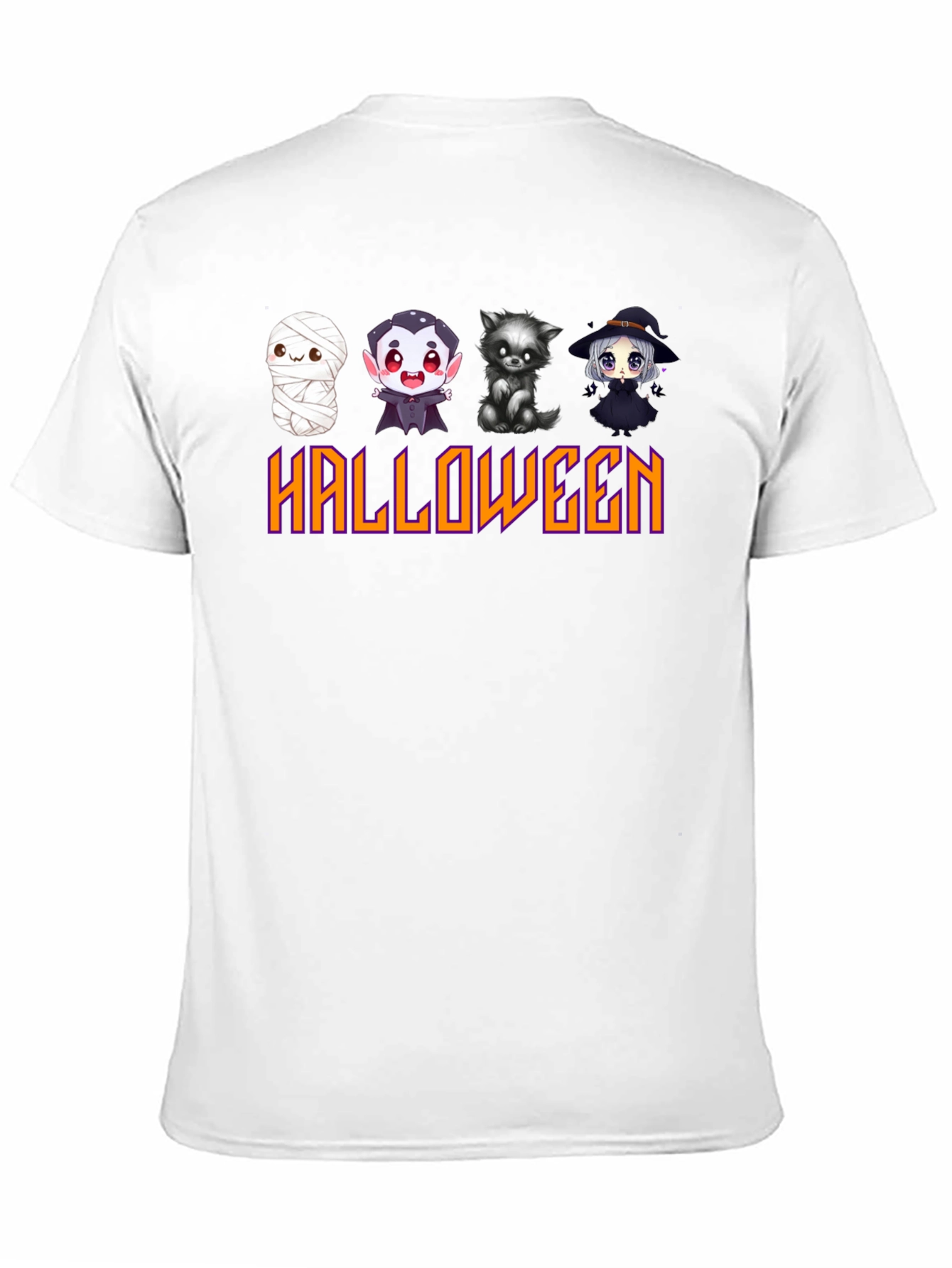 Black Halloween Cartoon Character T-Shirt view 11
