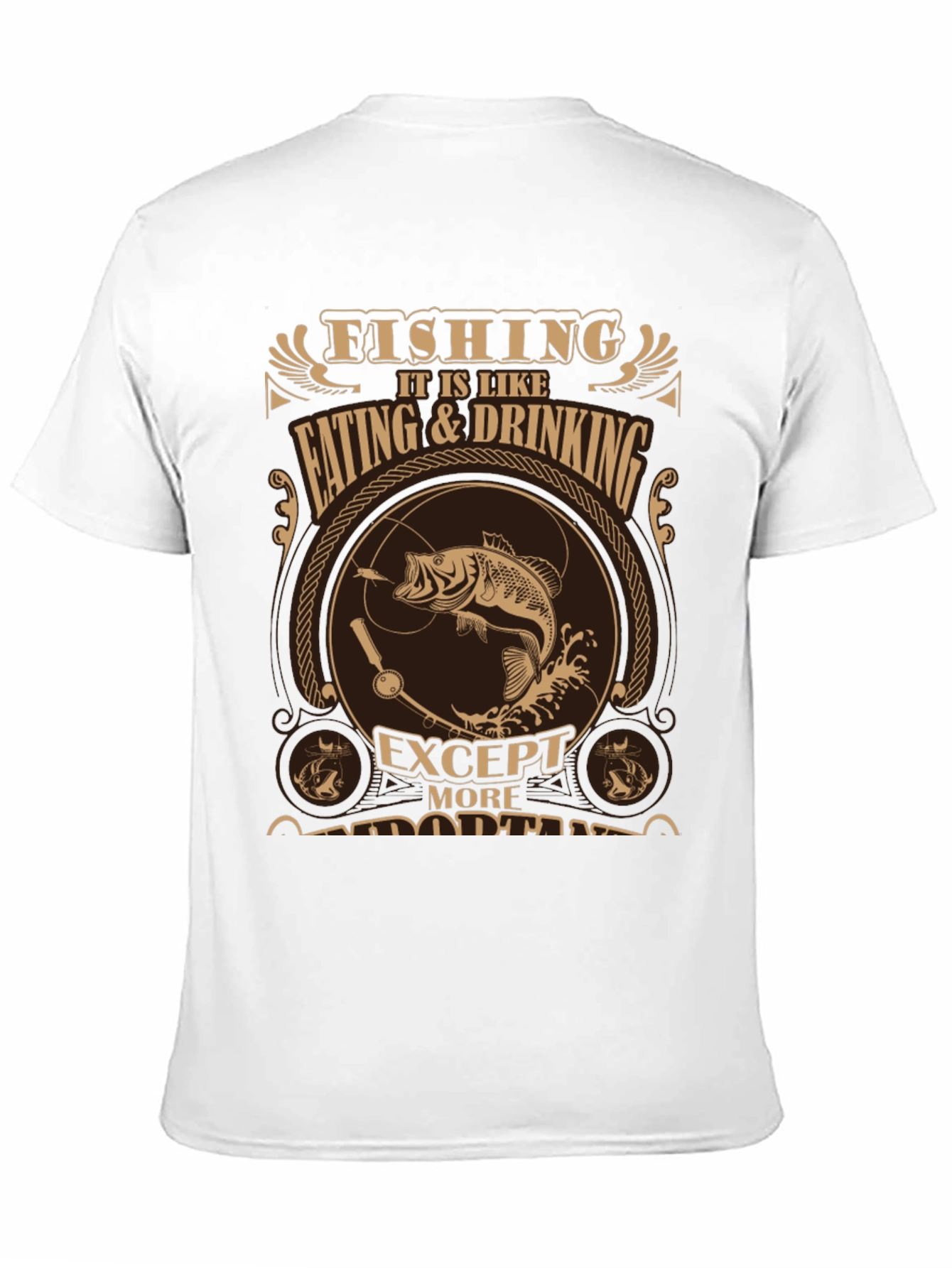 Black Fishing is Like Eating & Drinking T-Shirt view 11
