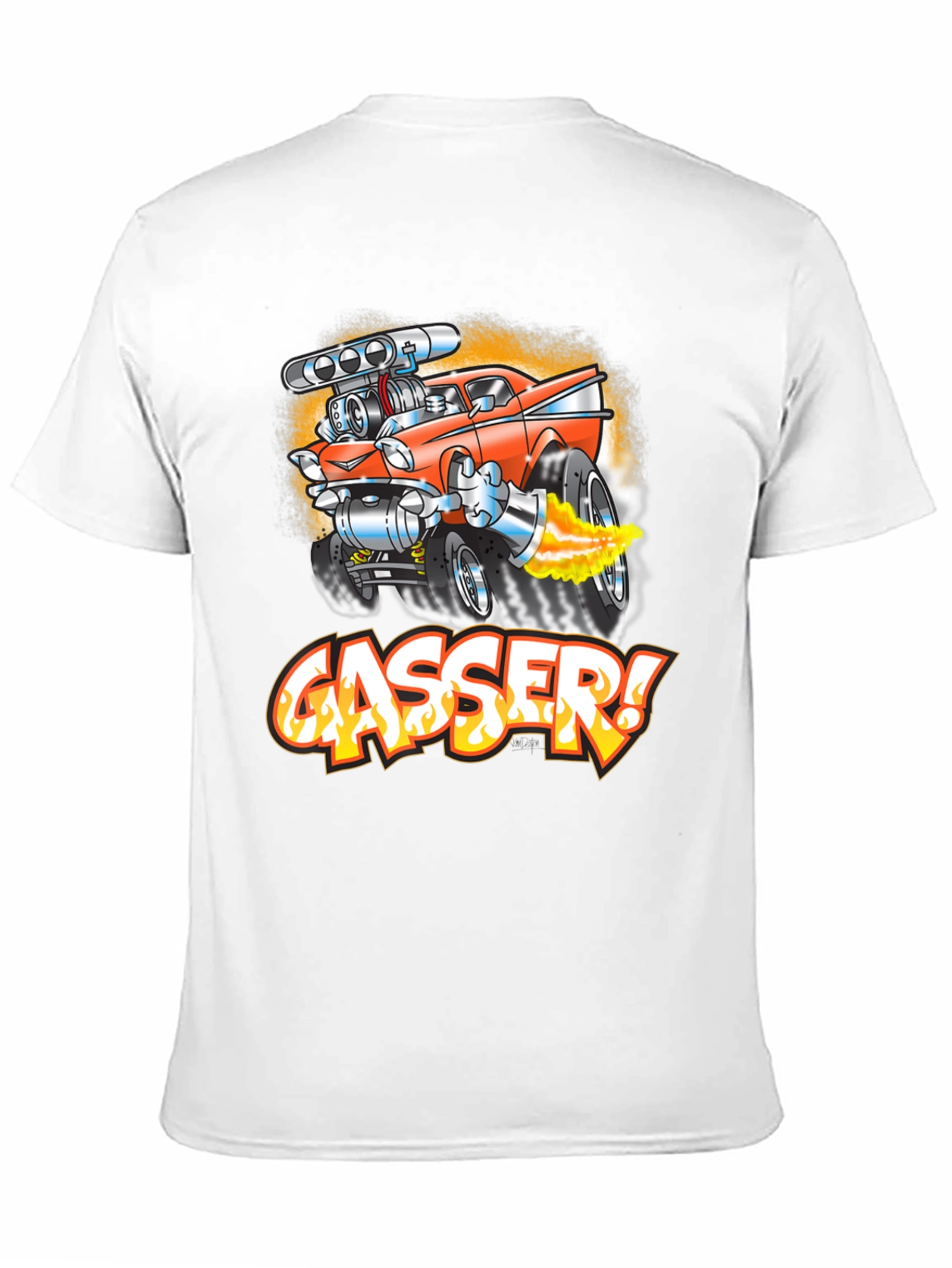 Black Gasser Cartoon Car Graphic T-Shirt view 11